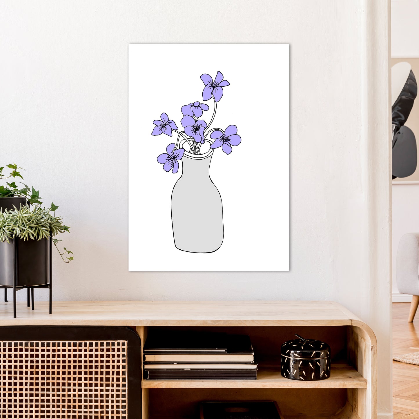 Sweet Violets Art Print by Carissa Tanton A1 Black Frame