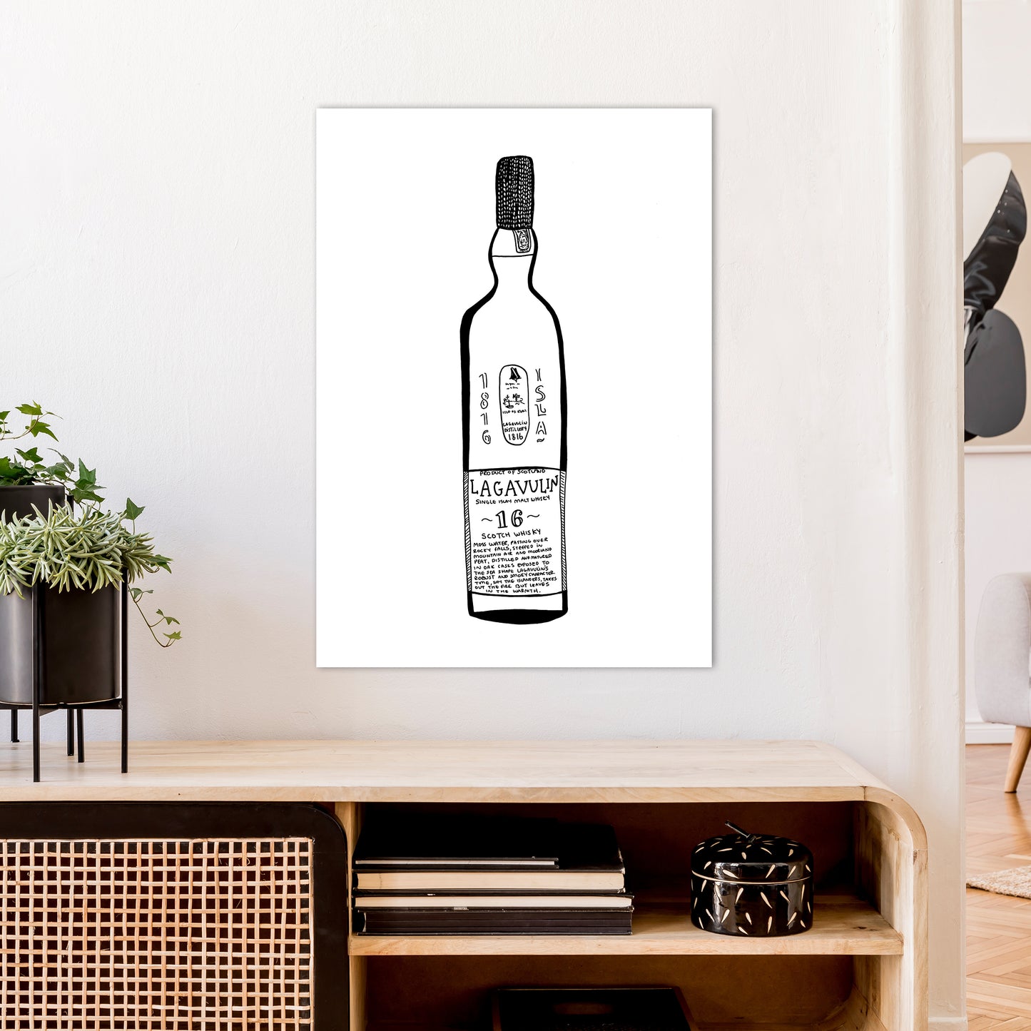 Lagavulin Art Print by Carissa Tanton A1 Black Frame