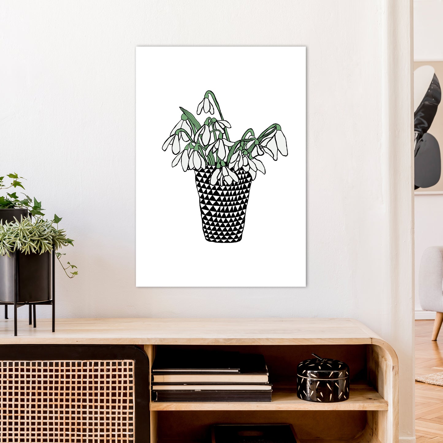 Snowdrops Art Print by Carissa Tanton A1 Black Frame