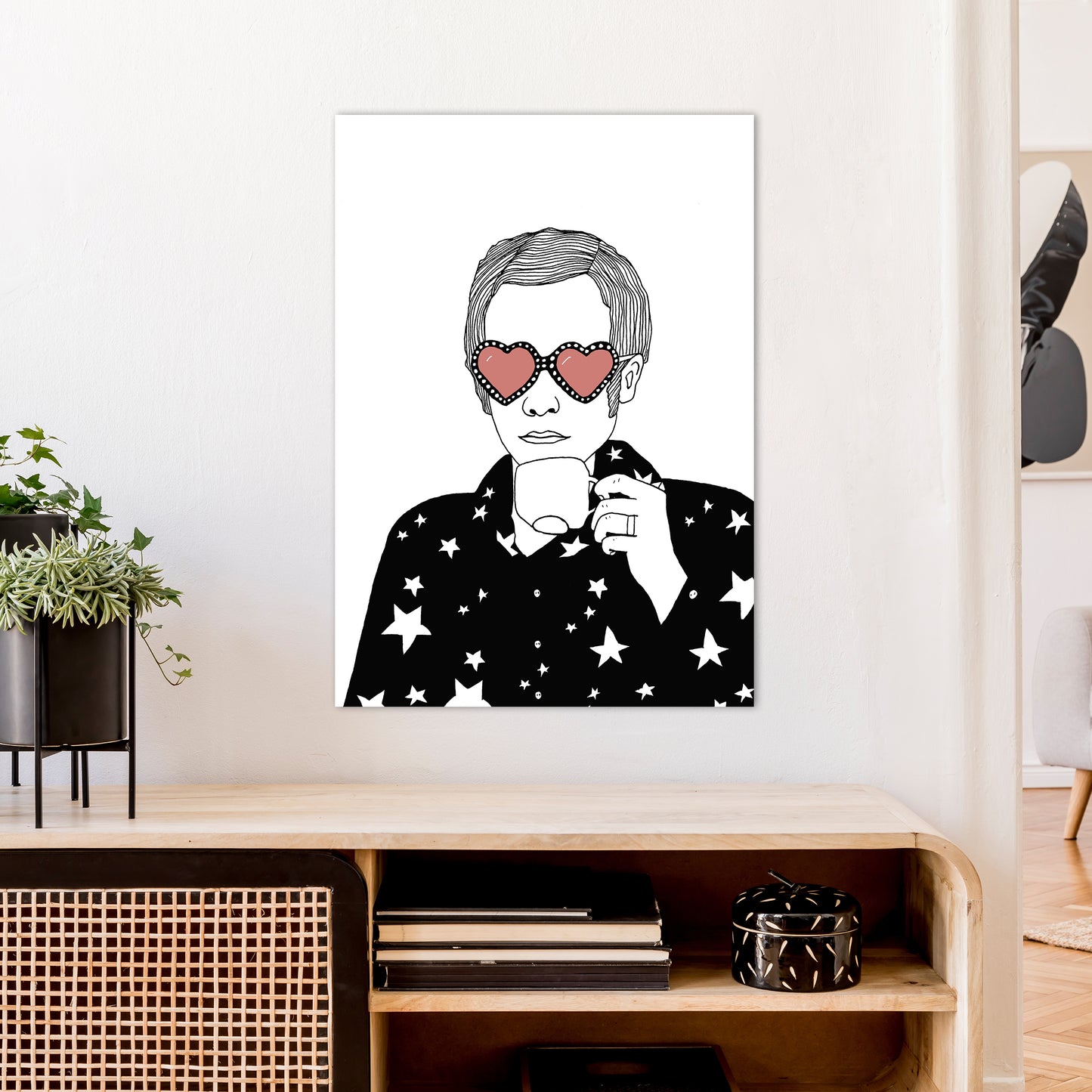 Elton John Art Print by Carissa Tanton A1 Black Frame