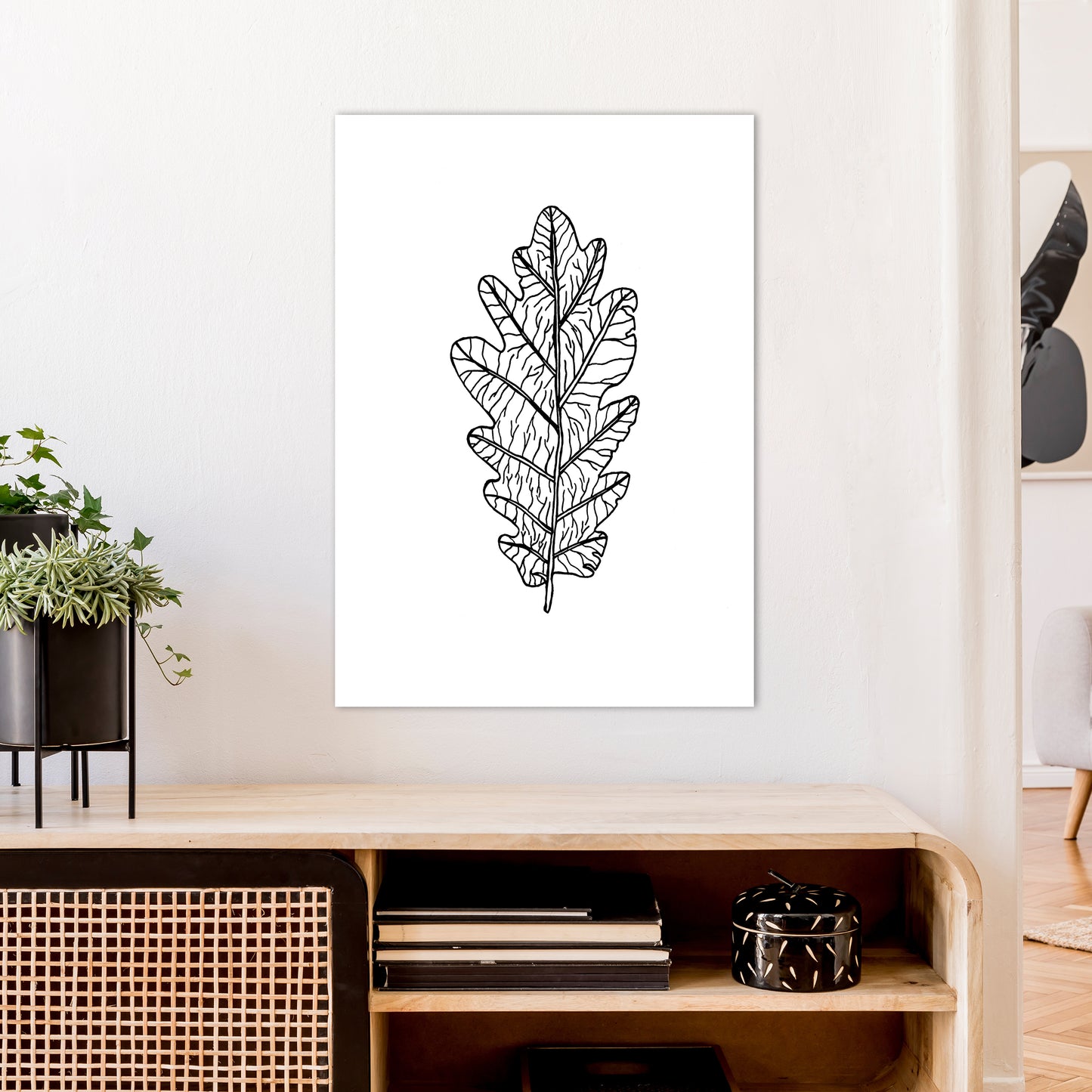 Oak Leaf Art Print by Carissa Tanton A1 Black Frame