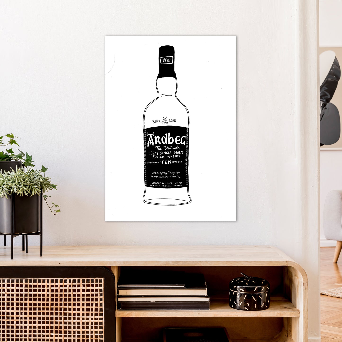 Ardbeg Art Print by Carissa Tanton A1 Black Frame