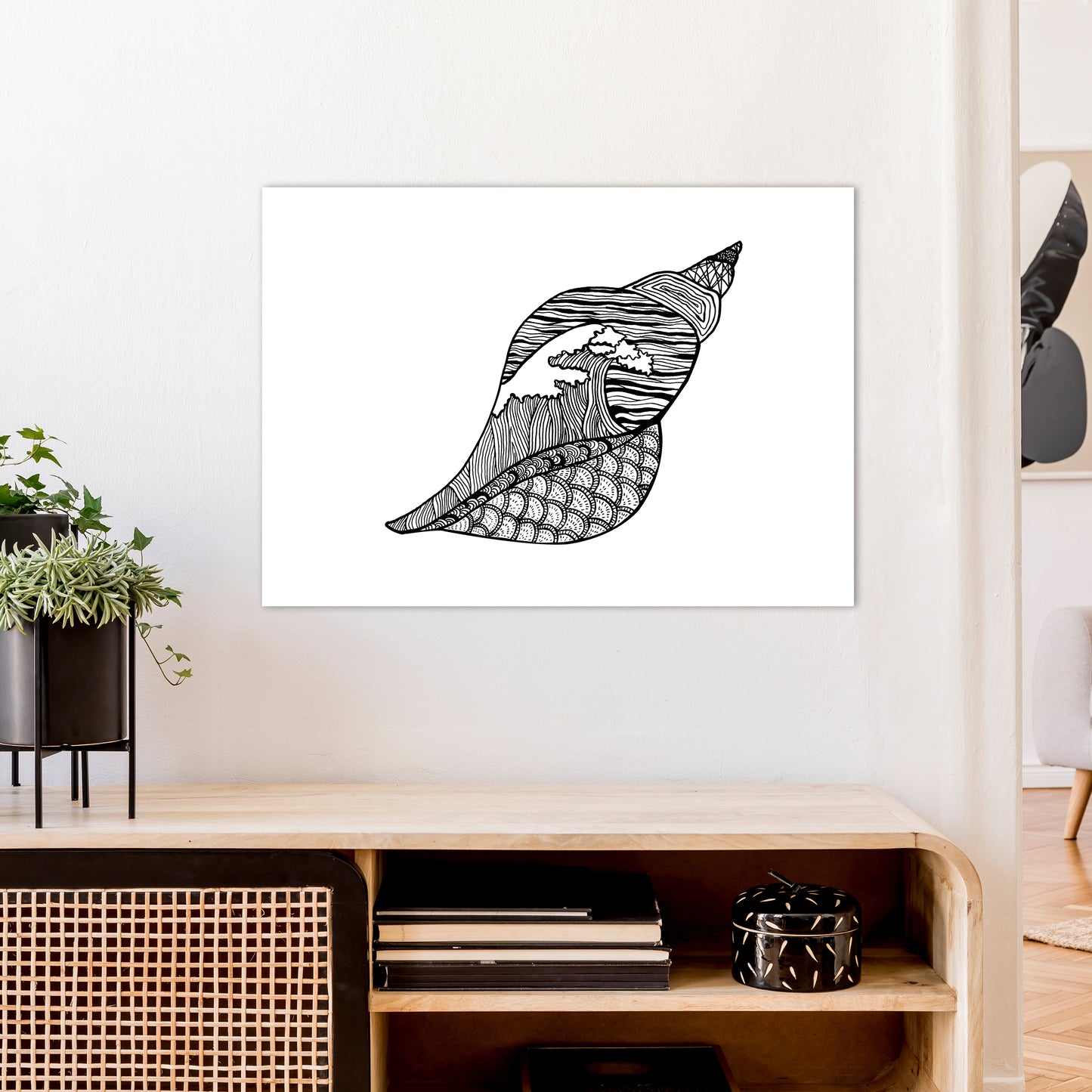 Shell Art Print by Carissa Tanton A1 Black Frame