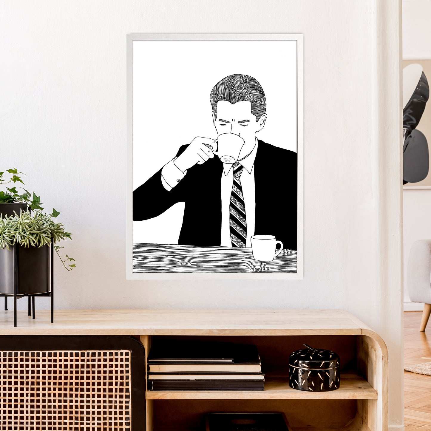 Agent Cooper Art Print by Carissa Tanton A1 Oak Frame