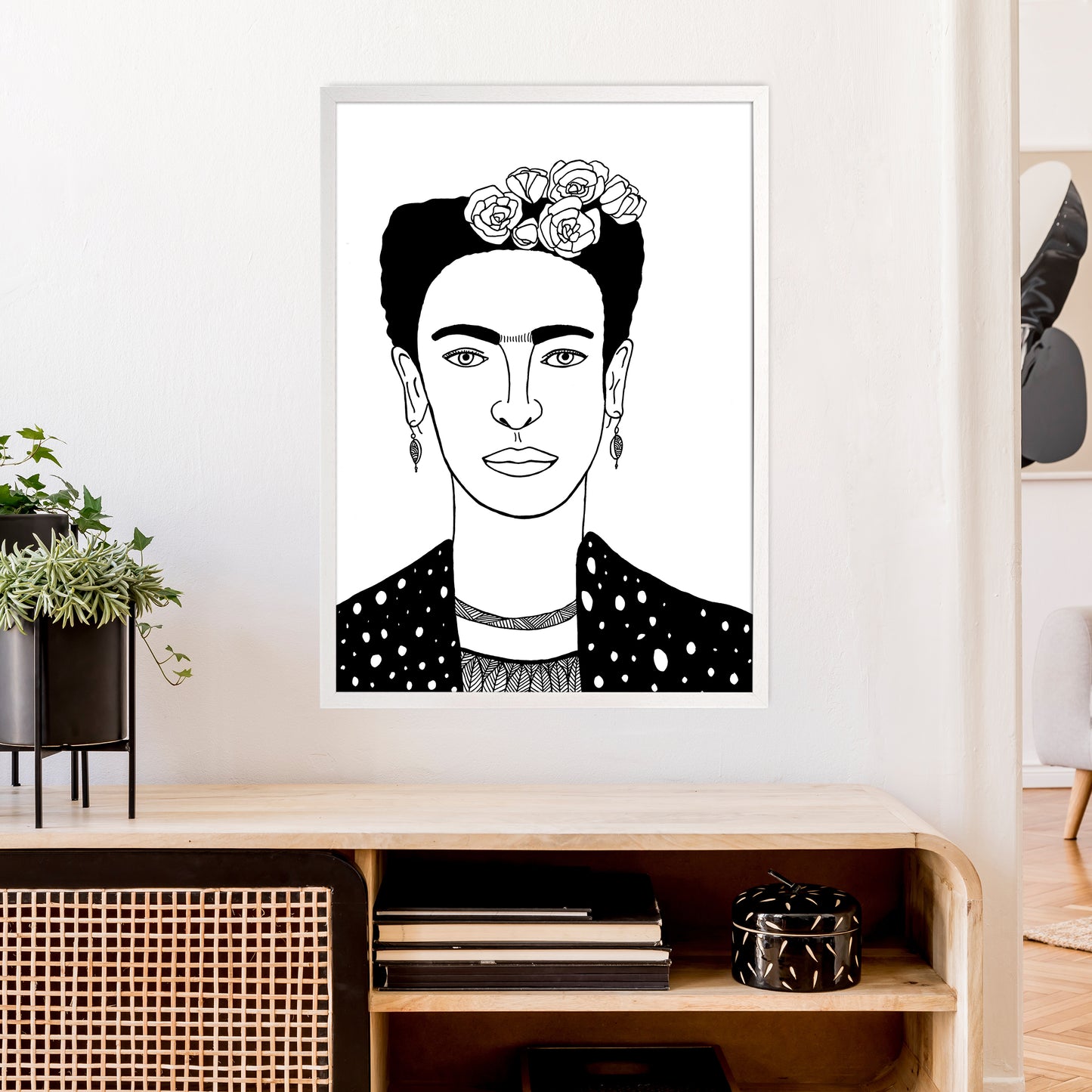 Frida Art Print by Carissa Tanton A1 Oak Frame