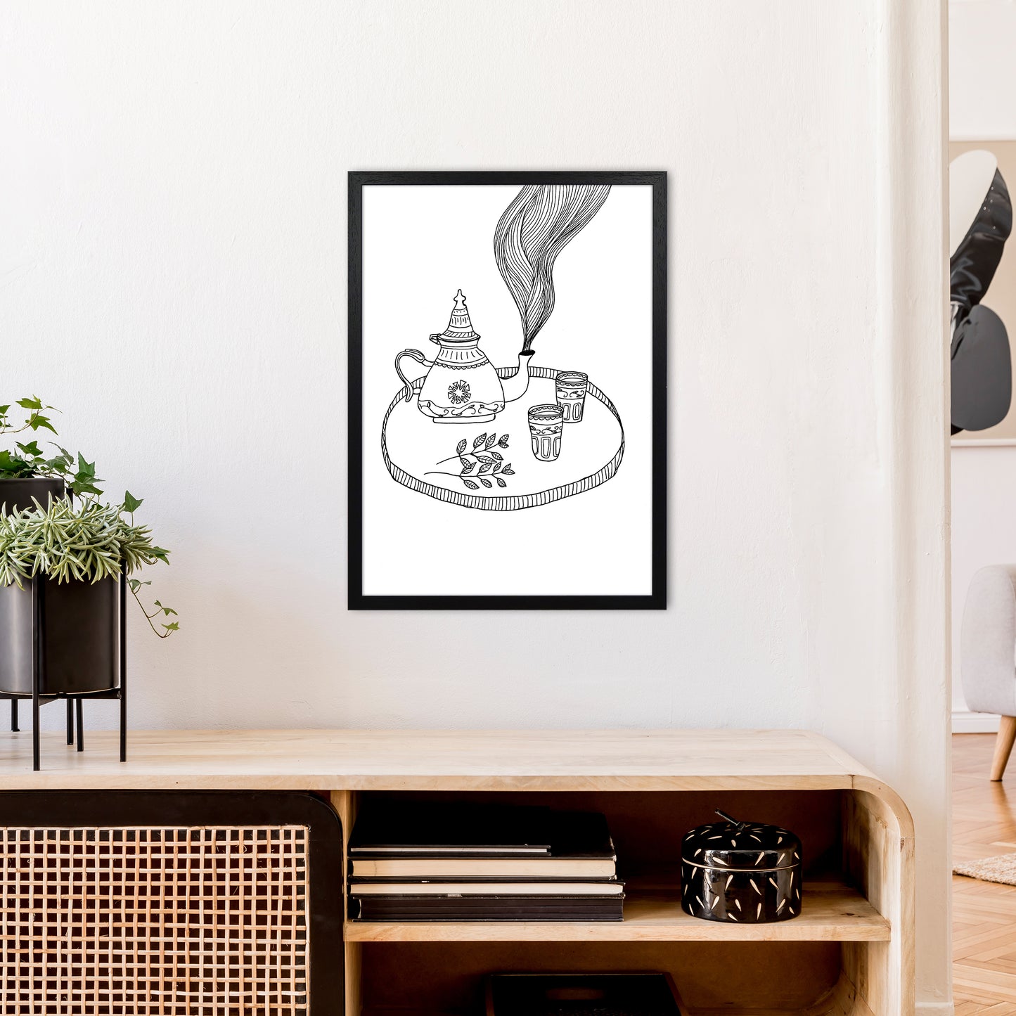 Moroccan Mint Art Print by Carissa Tanton A2 White Frame
