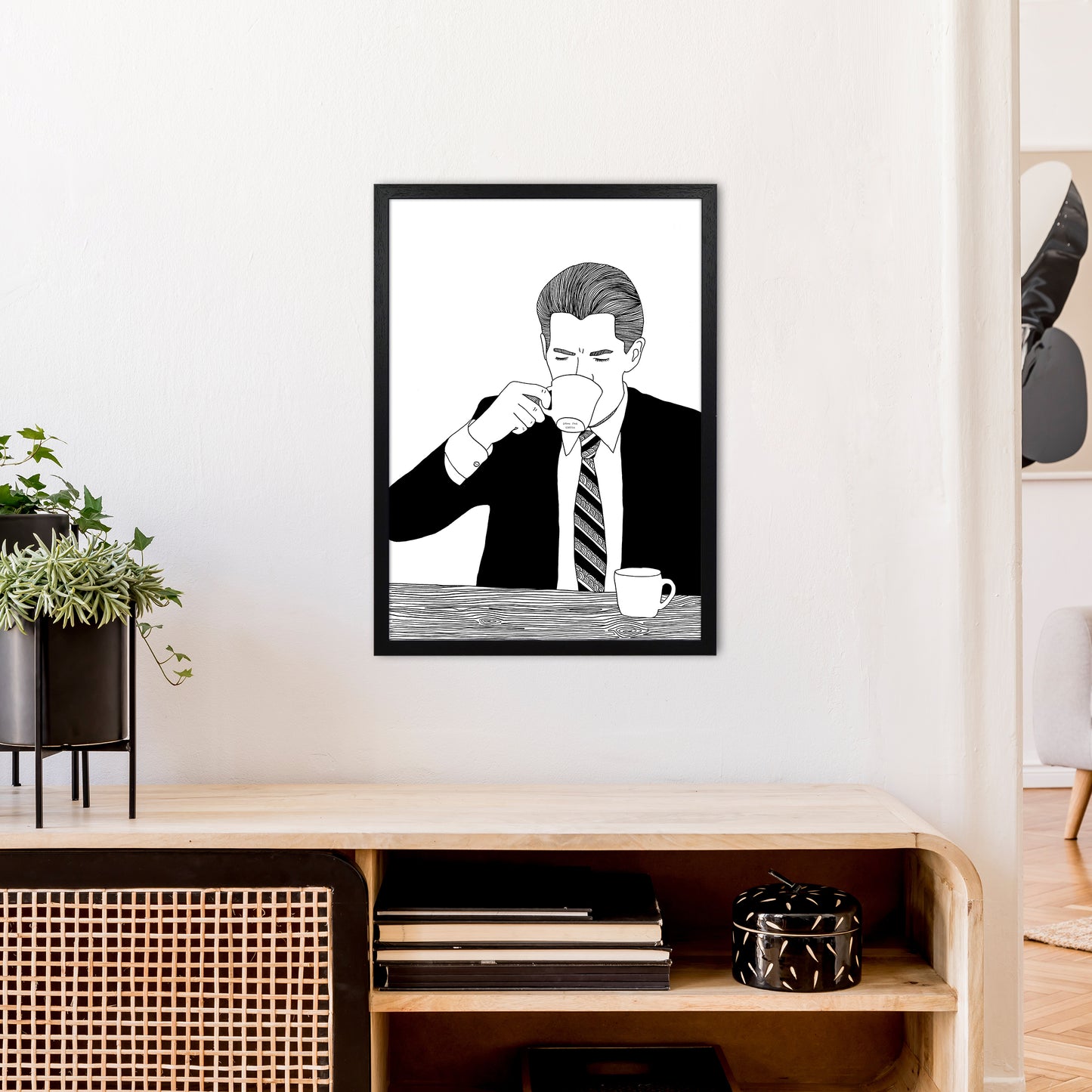 Agent Cooper Art Print by Carissa Tanton A2 White Frame