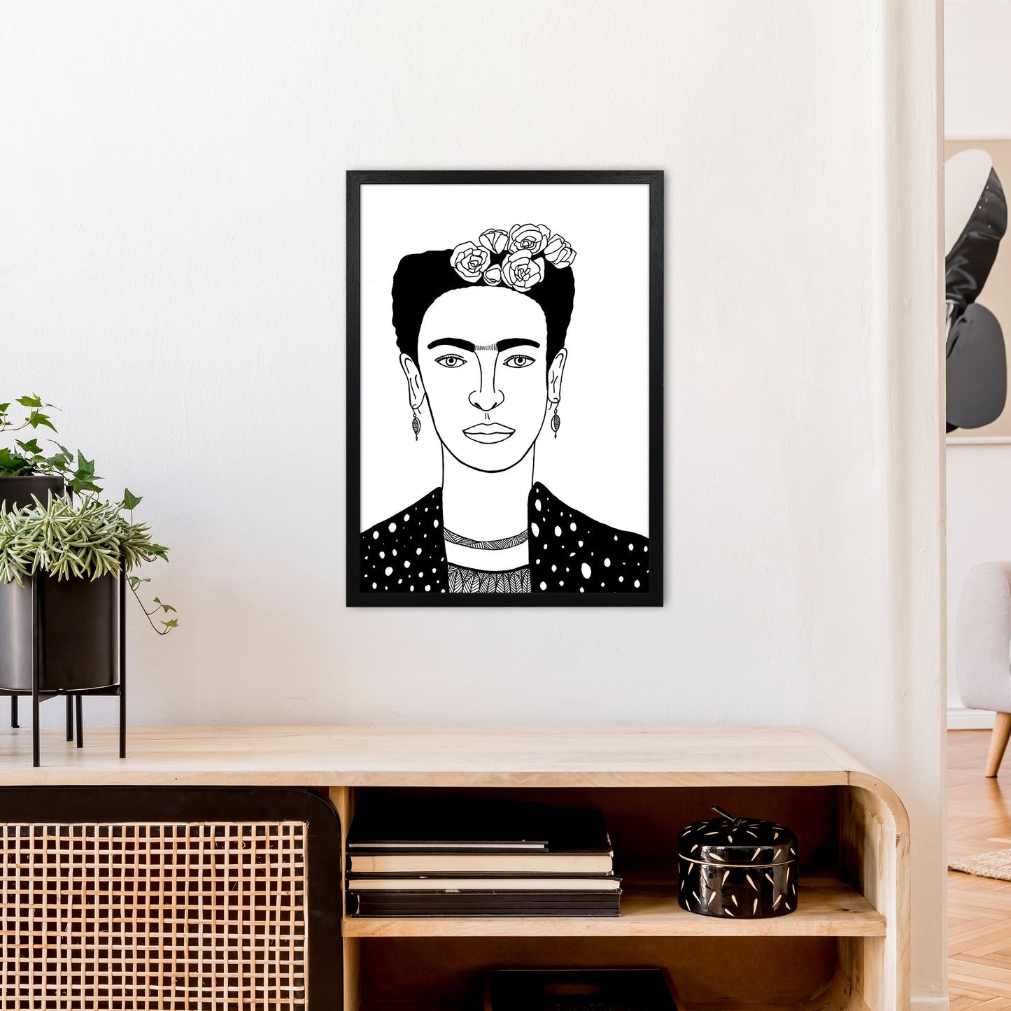 Frida Art Print by Carissa Tanton A2 White Frame
