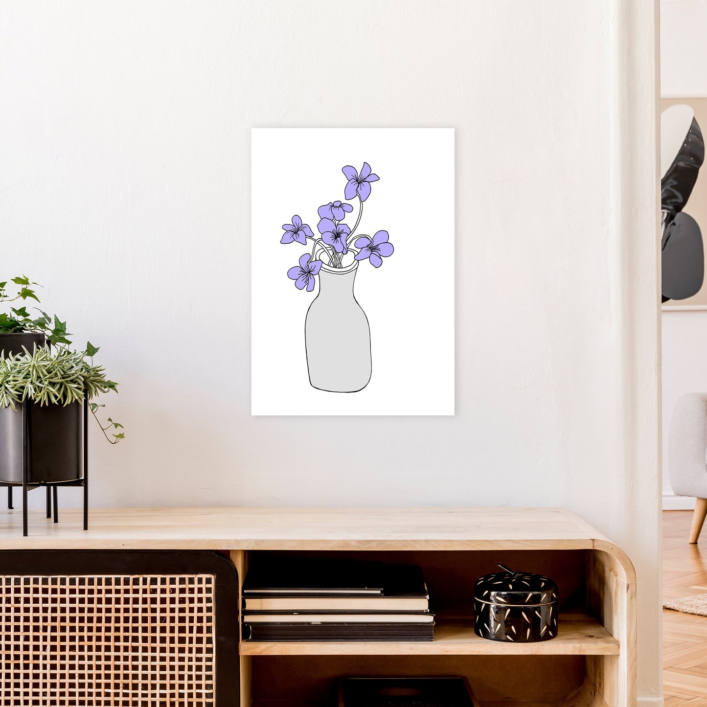 Sweet Violets Art Print by Carissa Tanton A2 Black Frame