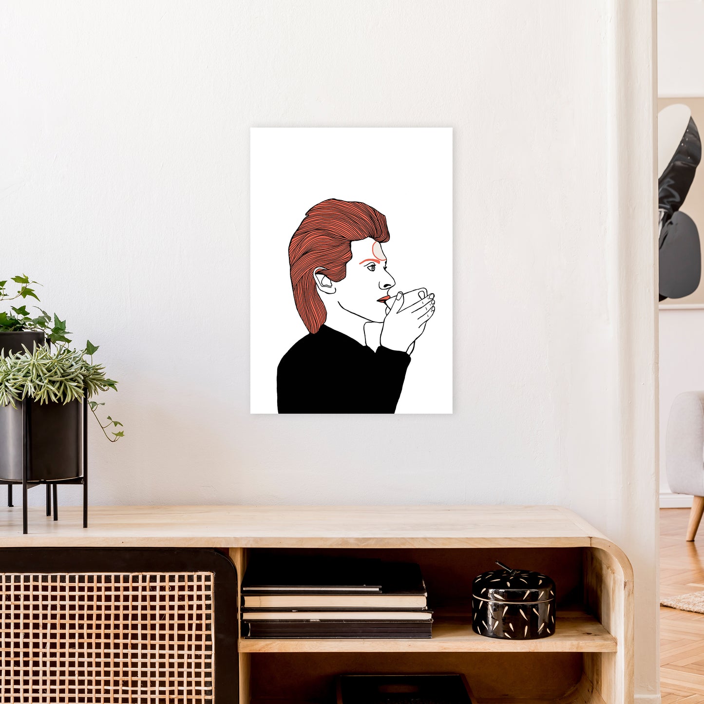 Bowie Tea Art Print by Carissa Tanton A2 Black Frame