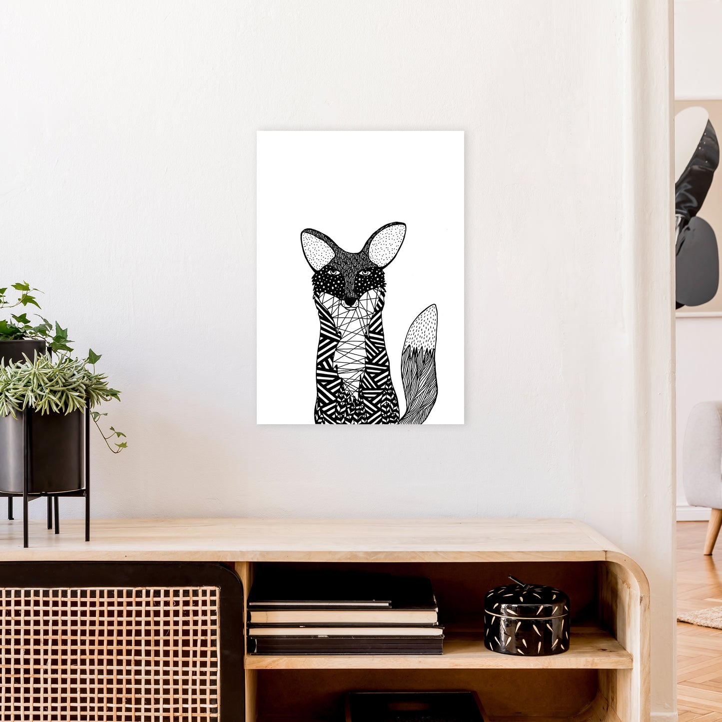 Fox Art Print by Carissa Tanton A2 Black Frame