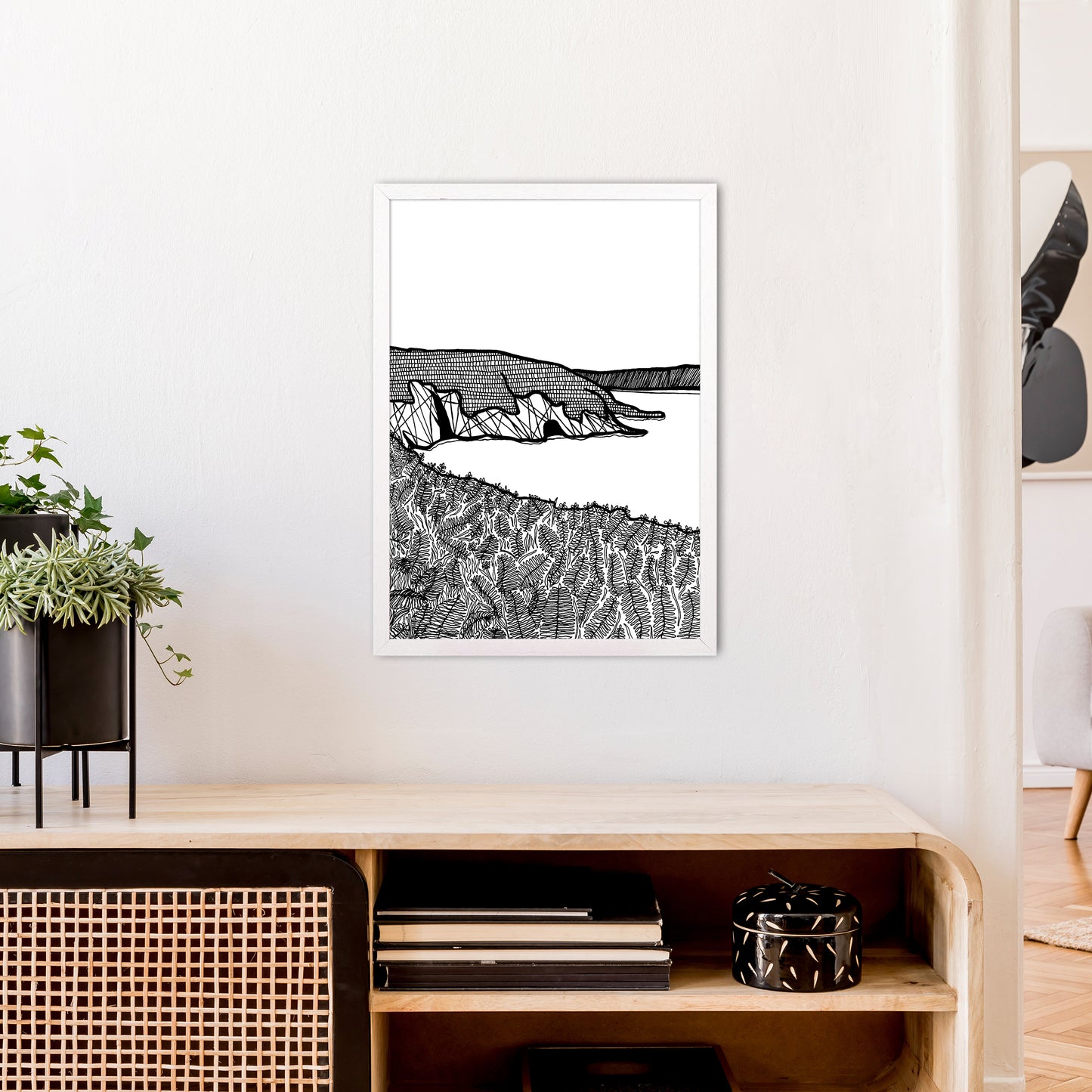 Aberdaron Art Print by Carissa Tanton A2 Oak Frame