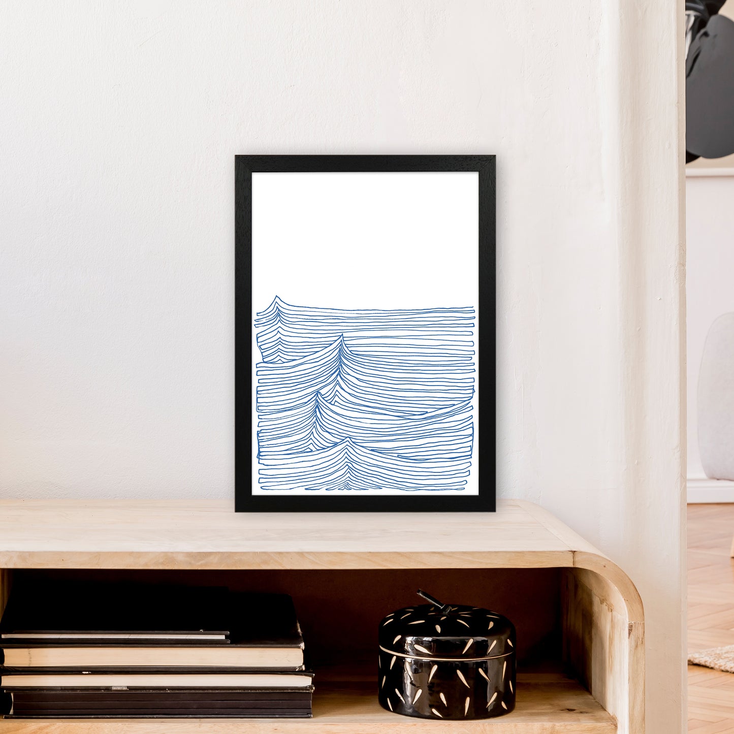 Continuous Sea Blue Art Print by Carissa Tanton A3 White Frame