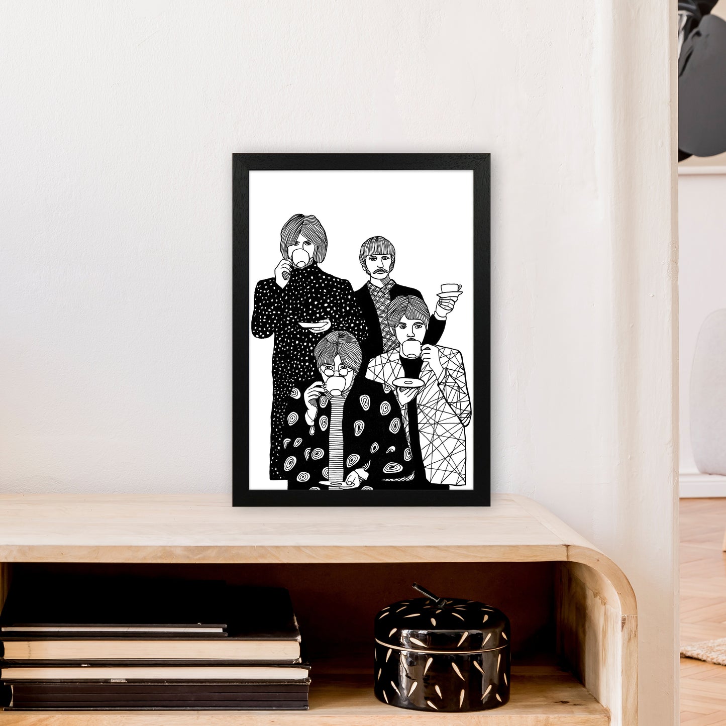 X Beatles Art Print by Carissa Tanton A3 White Frame