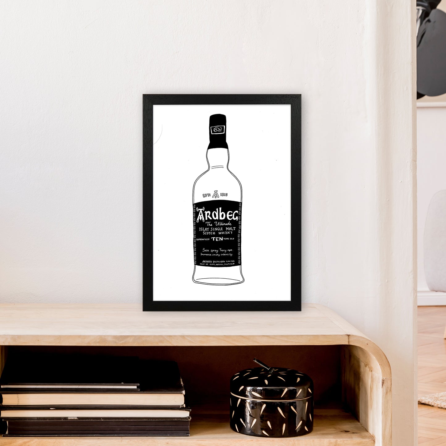 Ardbeg Art Print by Carissa Tanton A3 White Frame