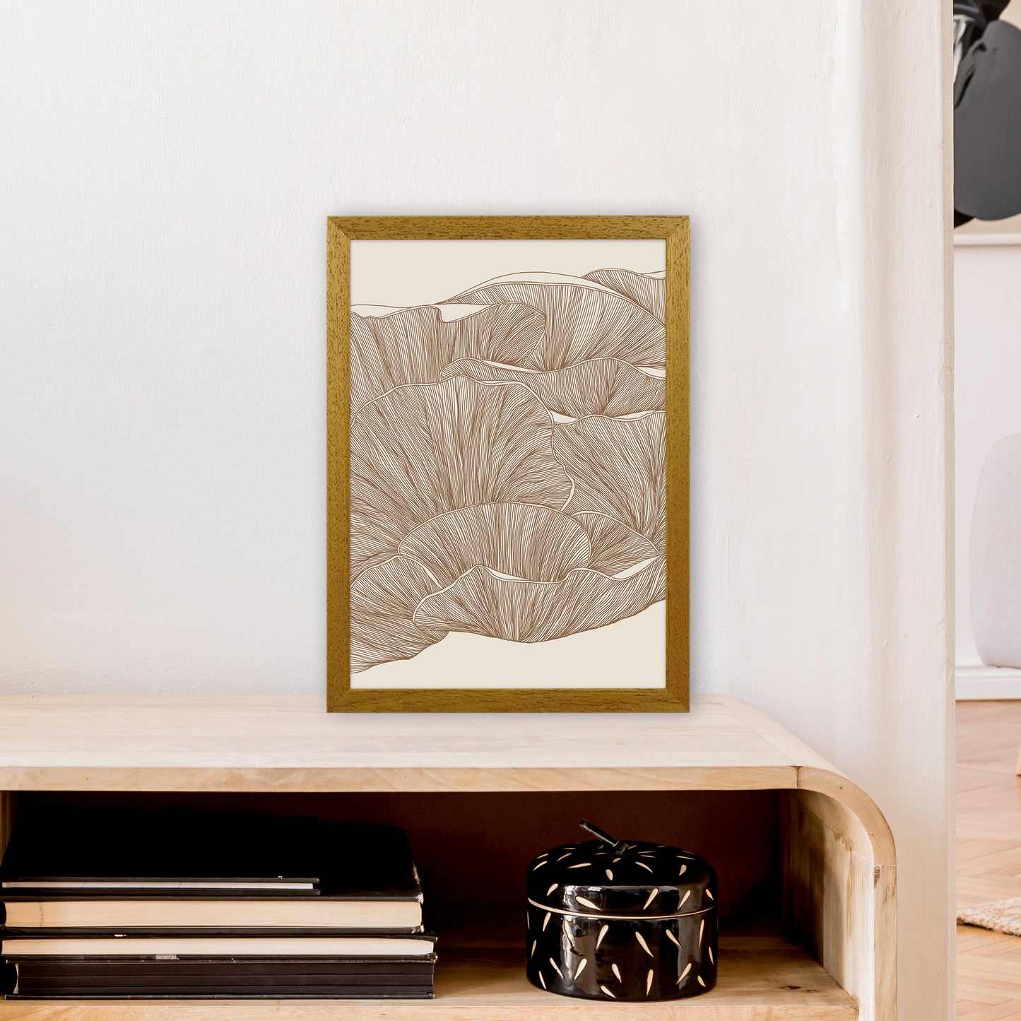 Oyster Mushrooms Brown Art Print by Carissa Tanton A3 Print Only
