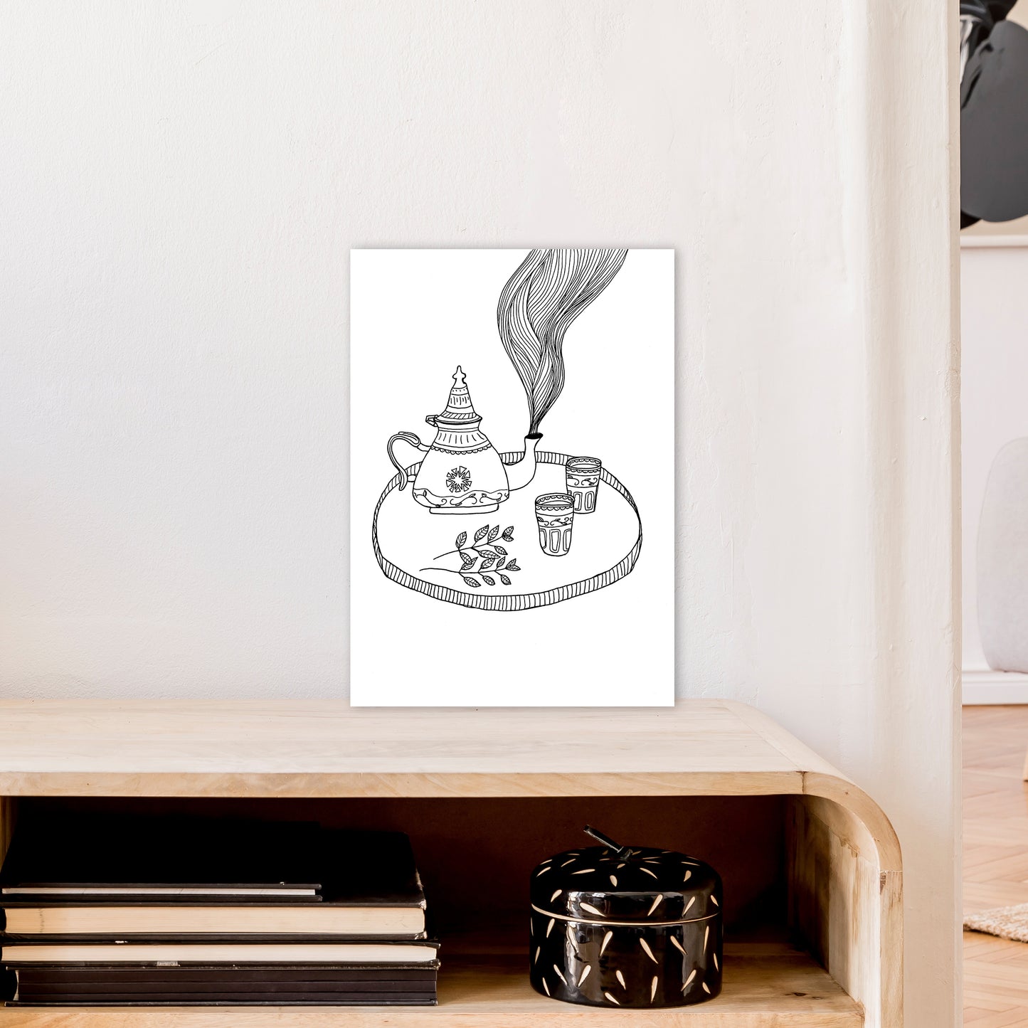 Moroccan Mint Art Print by Carissa Tanton A3 Black Frame