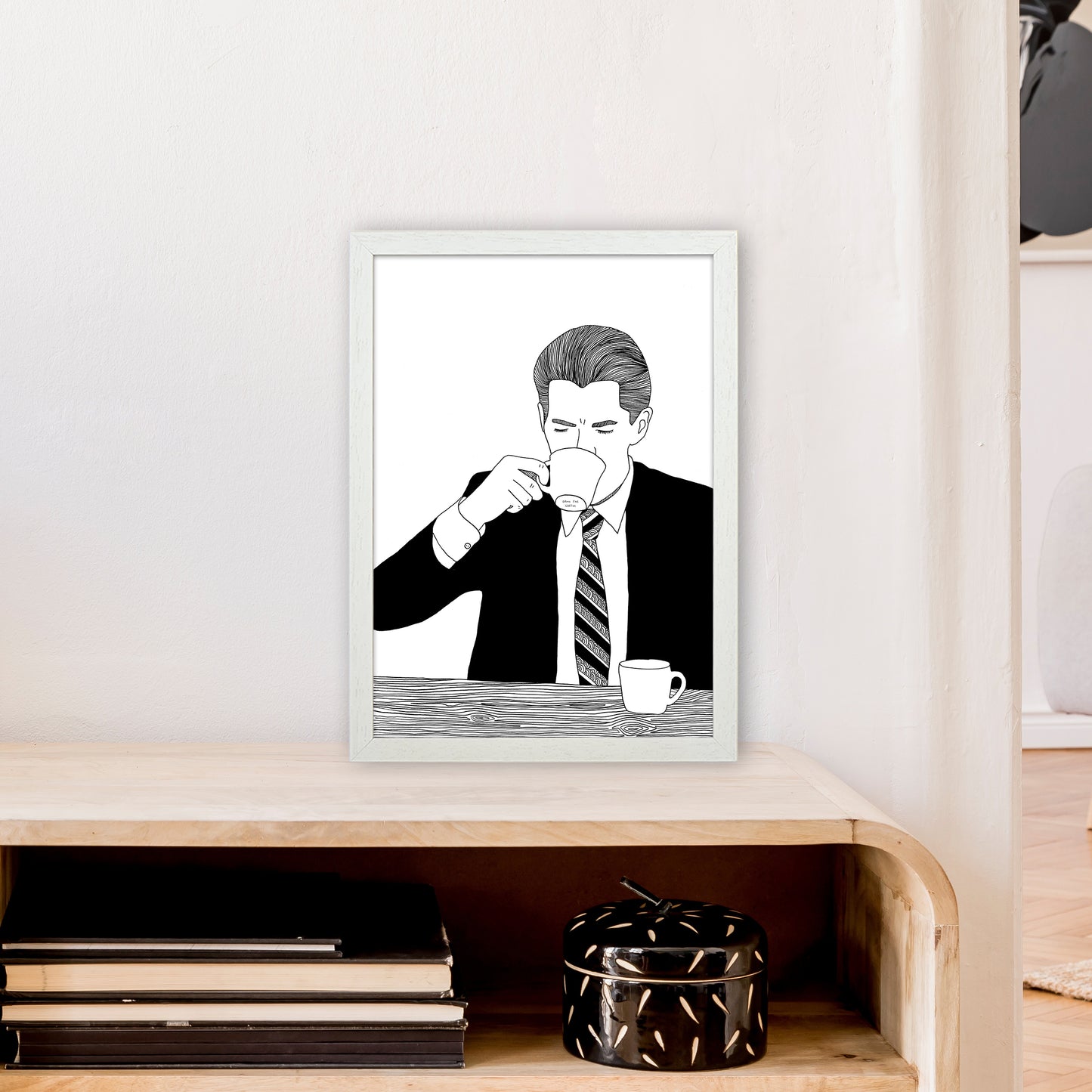 Agent Cooper Art Print by Carissa Tanton A3 Oak Frame