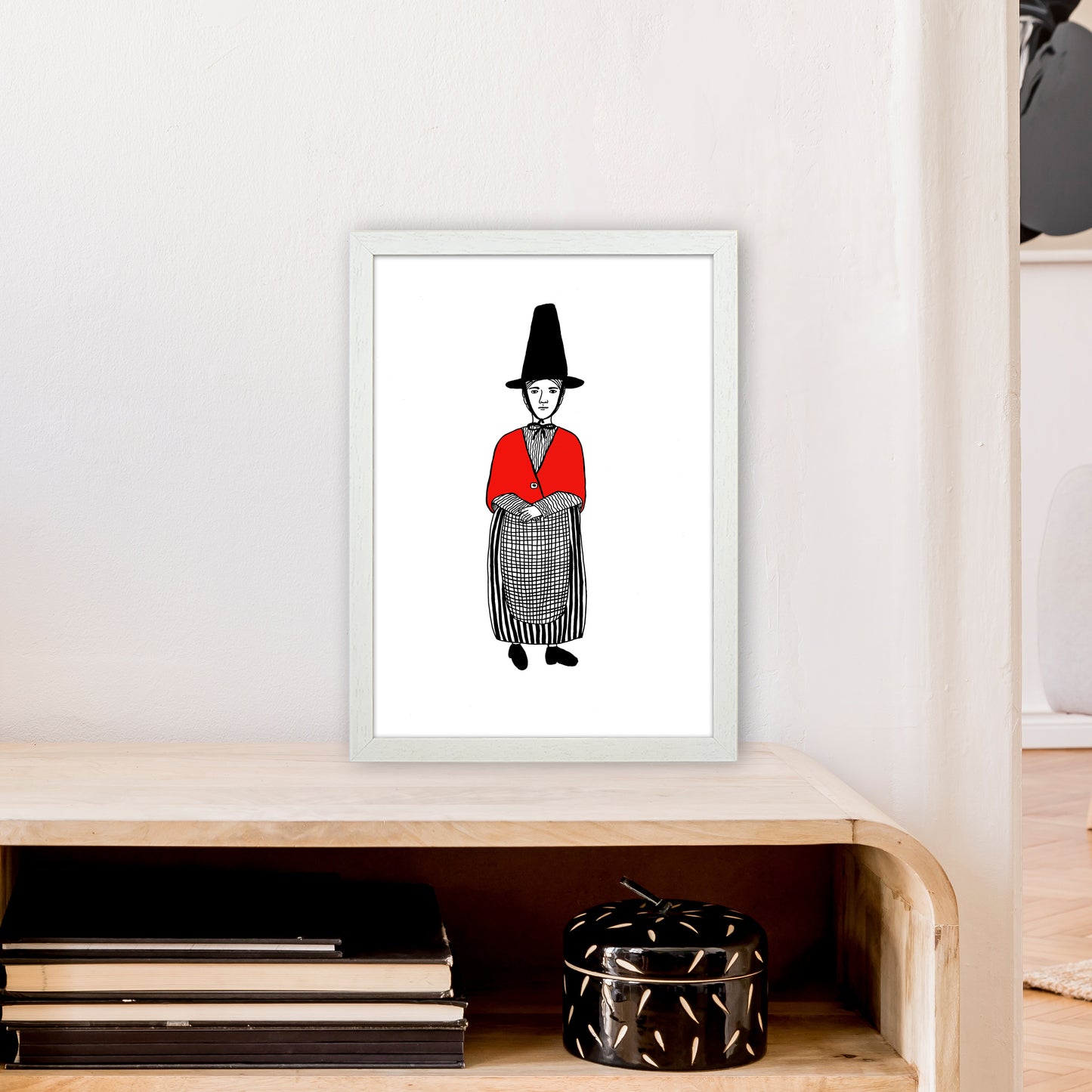 Welsh Lady Art Print by Carissa Tanton A3 Oak Frame