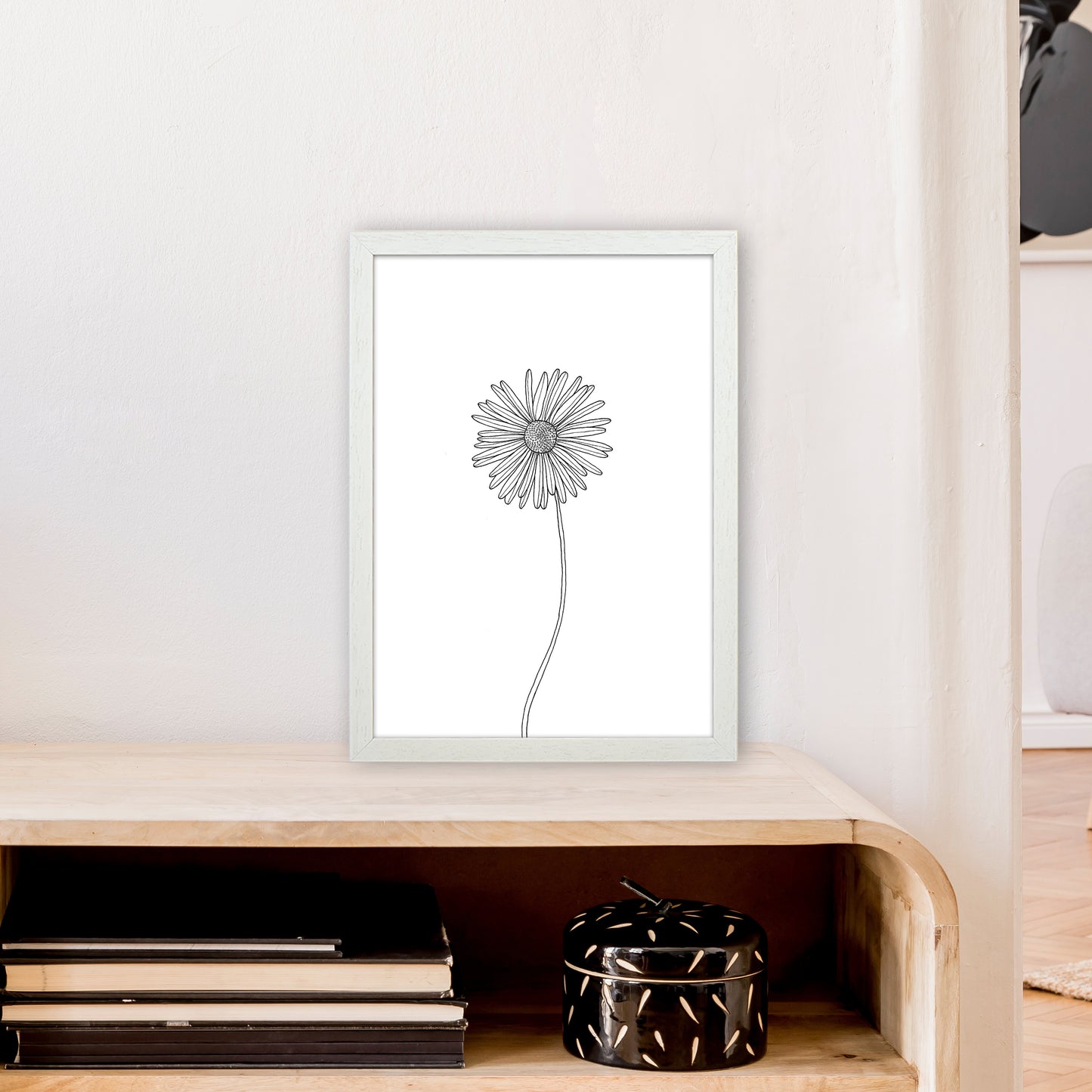 Daisy Art Print by Carissa Tanton A3 Oak Frame