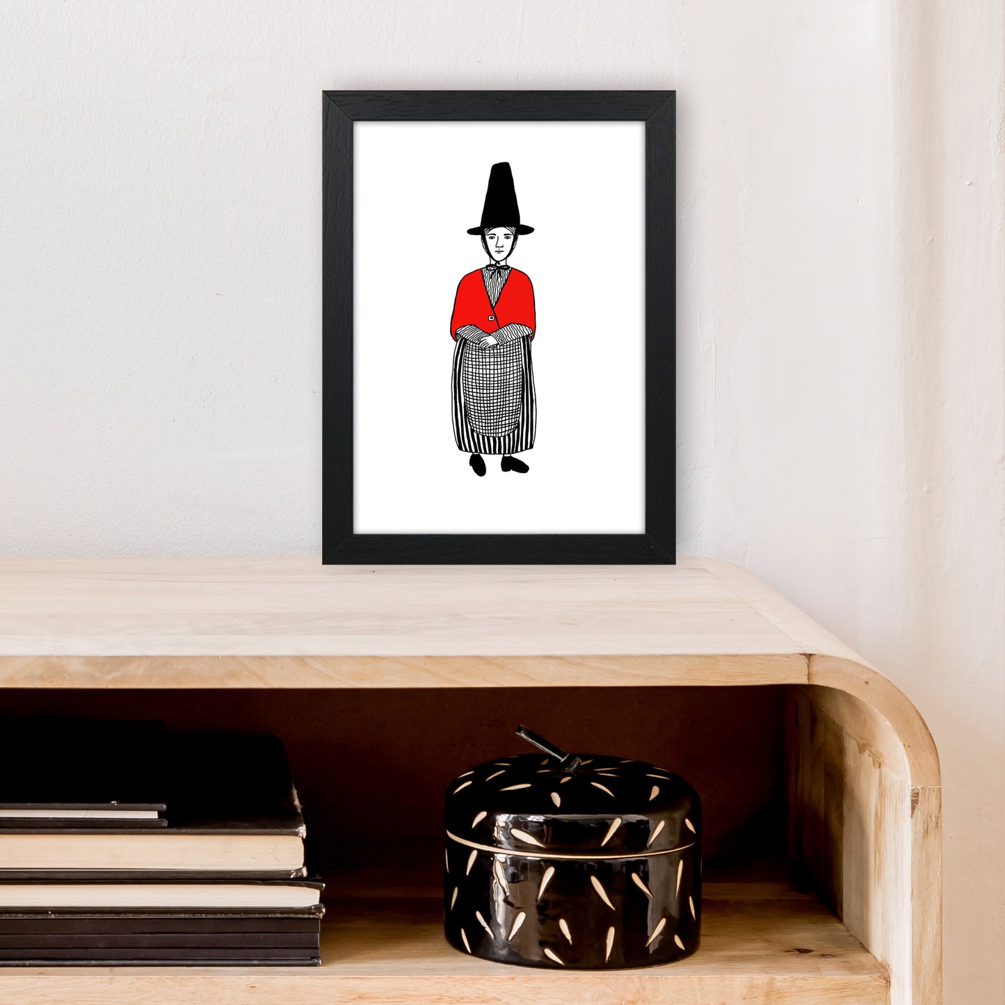 Welsh Lady Art Print by Carissa Tanton A4 White Frame