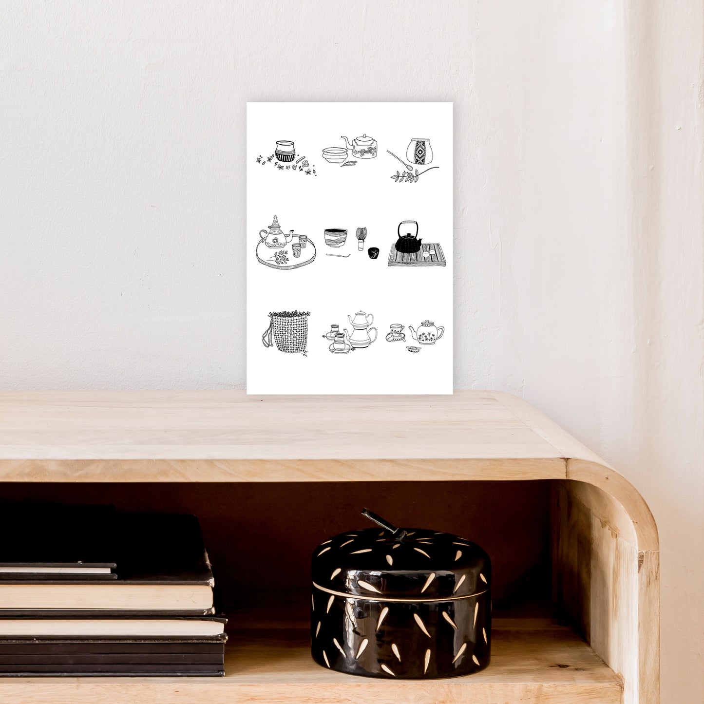 All Tea A3 Art Print by Carissa Tanton A4 Black Frame