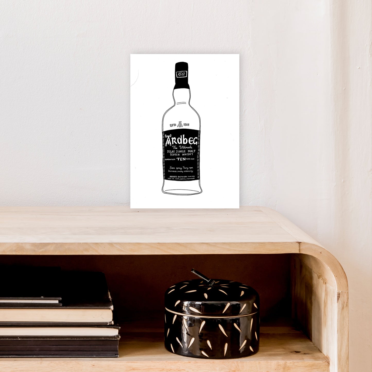 Ardbeg Art Print by Carissa Tanton A4 Black Frame