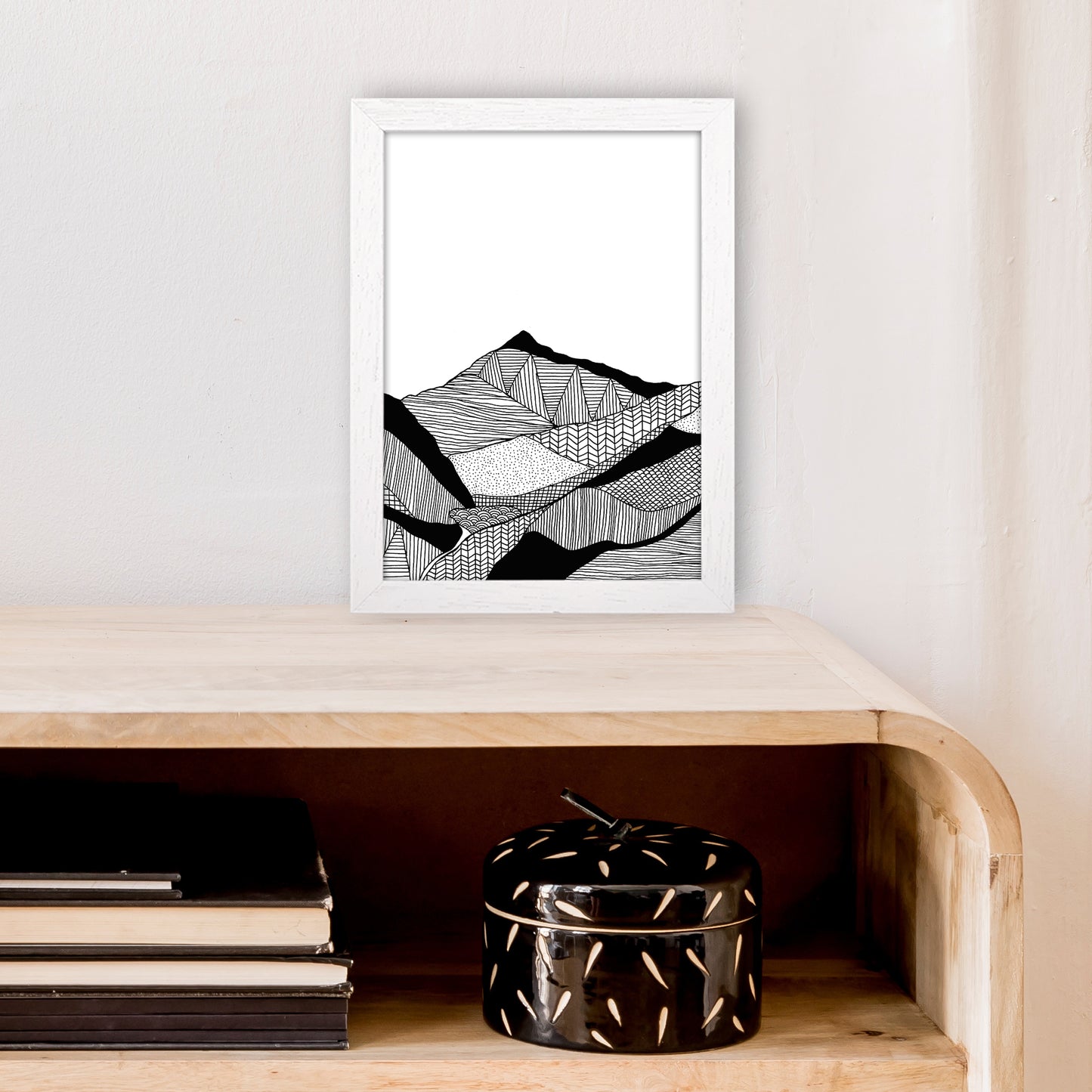 New Snowdon Portrait Art Print by Carissa Tanton A4 Oak Frame