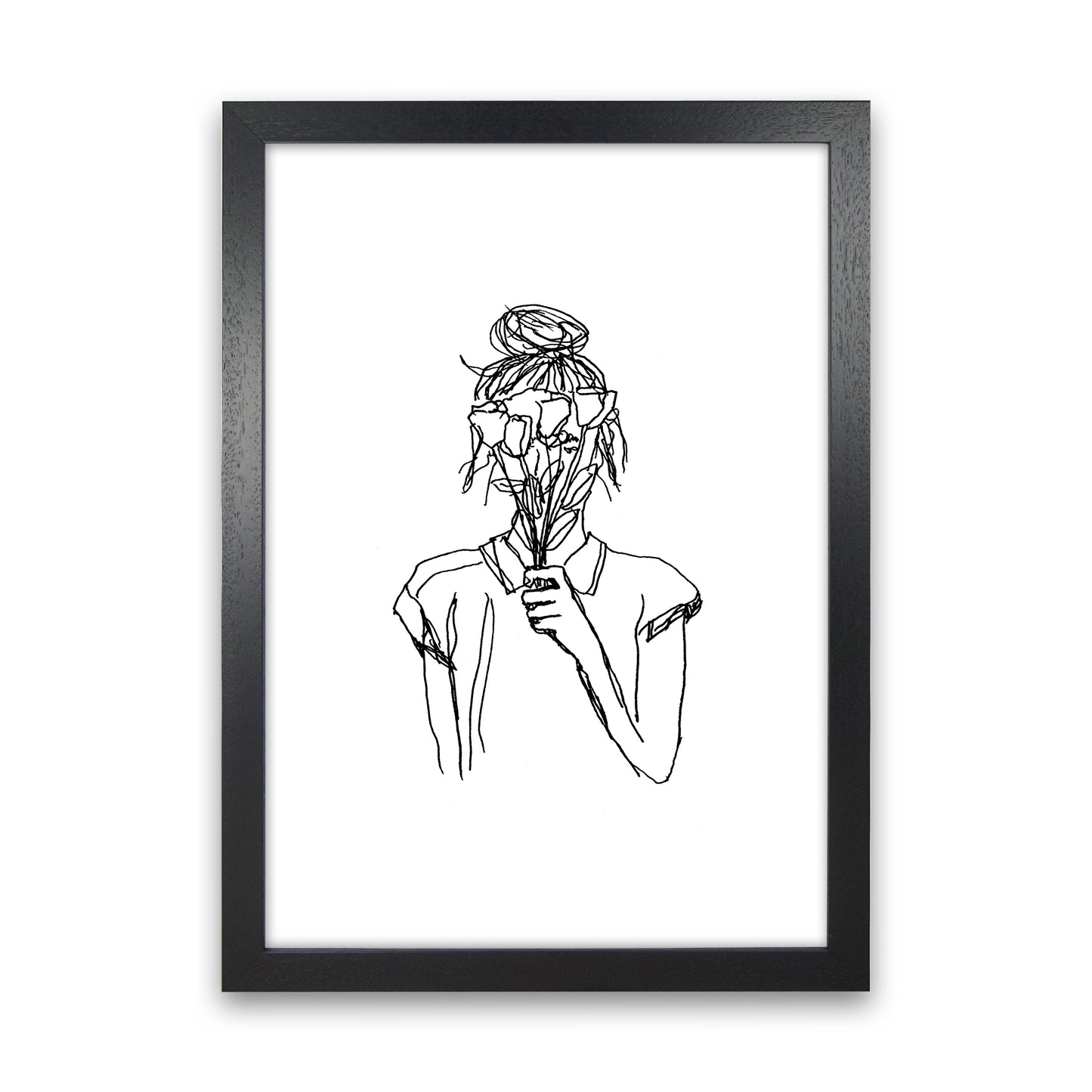 Left Hand Flower Girl Art Print by Carissa Tanton Black Grain