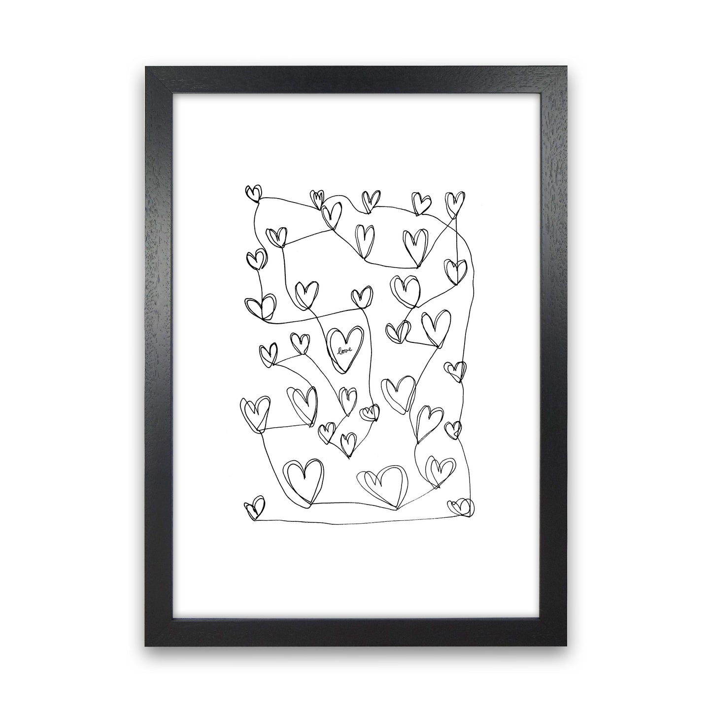 Continuous Hearts Art Print by Carissa Tanton Black Grain