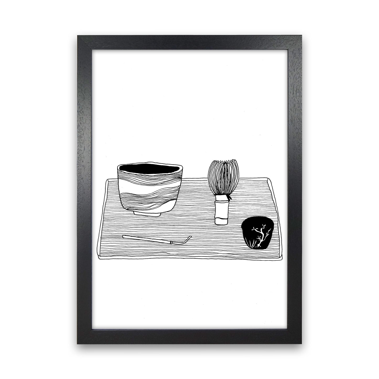 Japanese Matcha Art Print by Carissa Tanton Black Grain