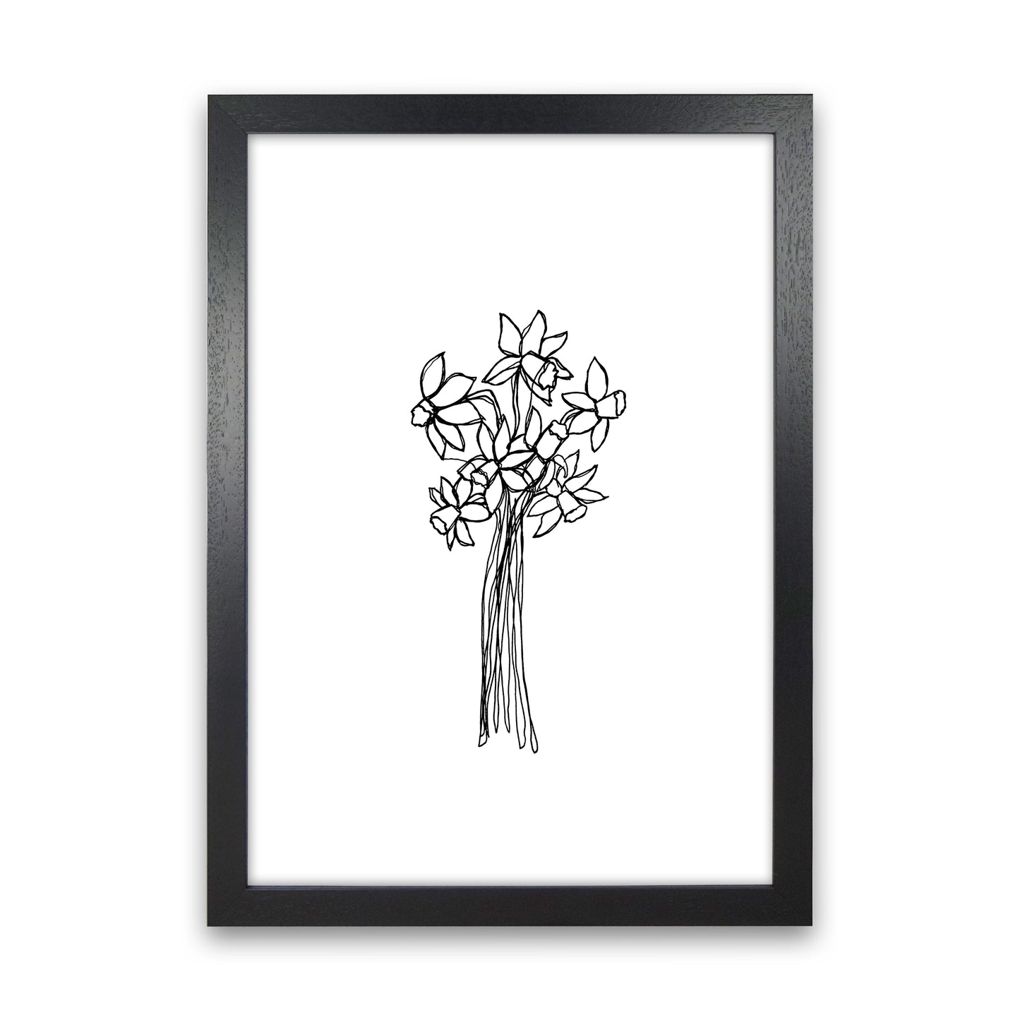 Daffodils Line Art Print by Carissa Tanton Black Grain