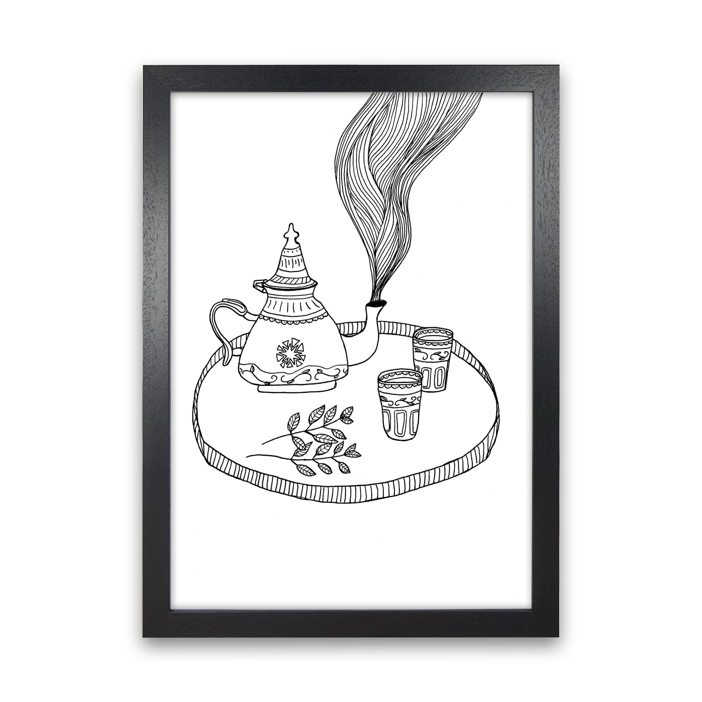 Moroccan Mint Art Print by Carissa Tanton Black Grain