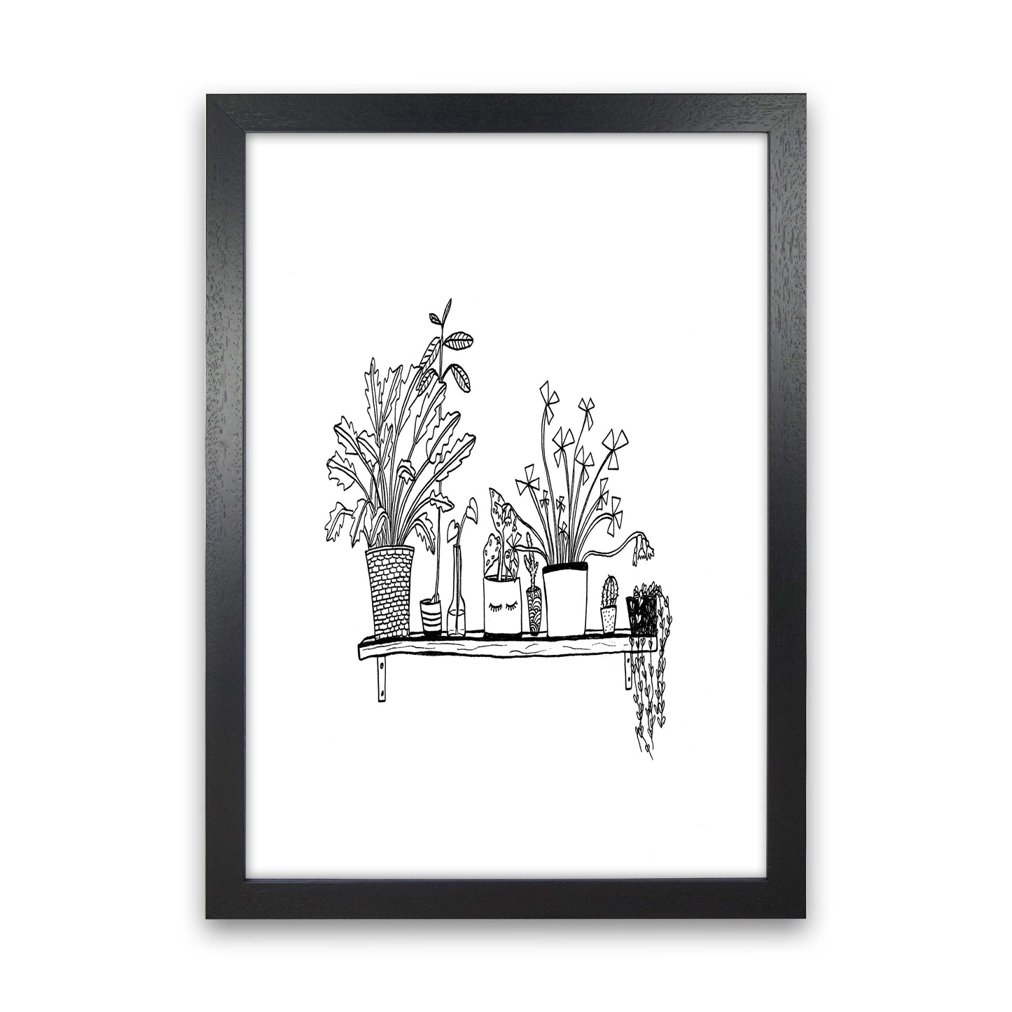 Plant Shelfie Art Print by Carissa Tanton Black Grain