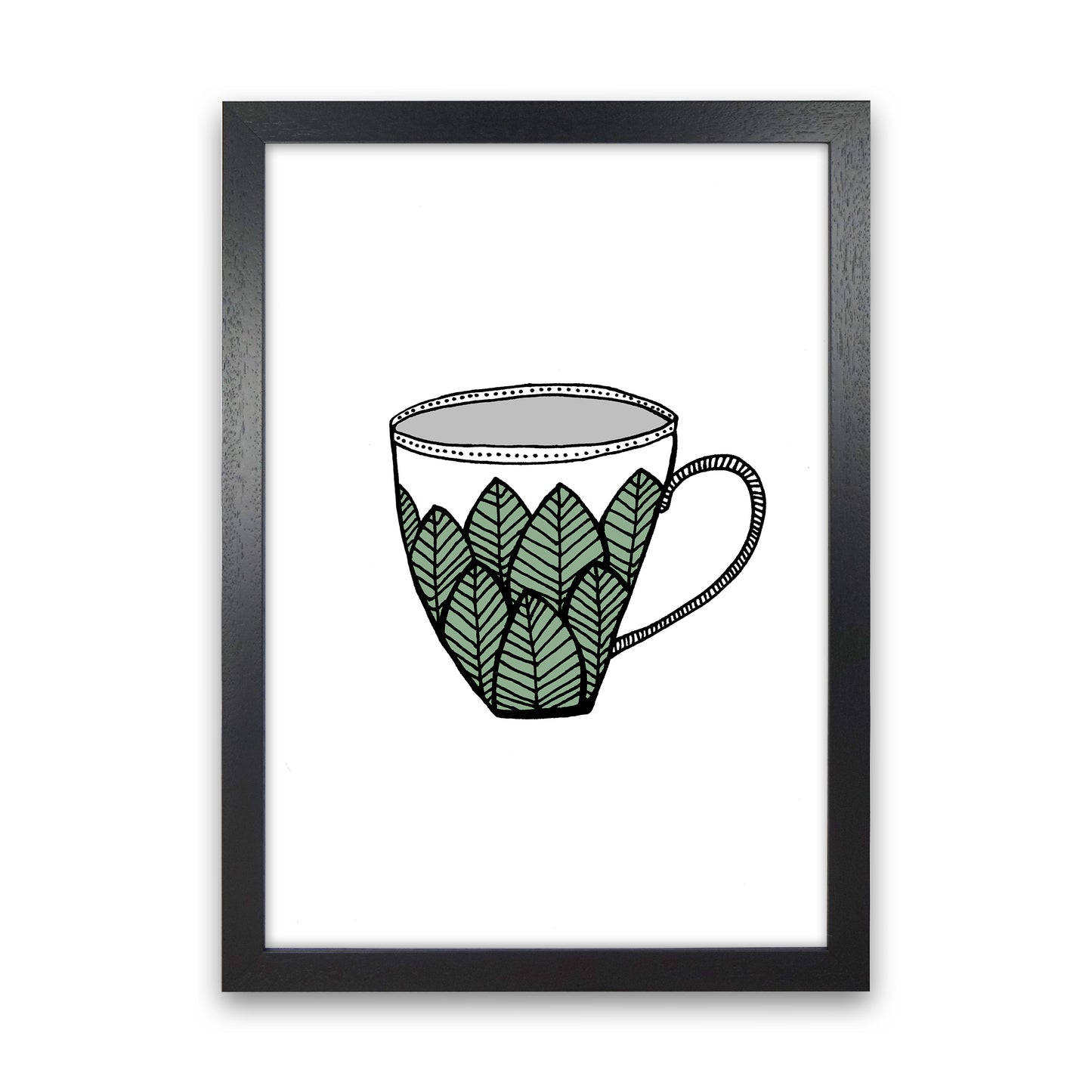 Teacup Leaves Art Print by Carissa Tanton Black Grain