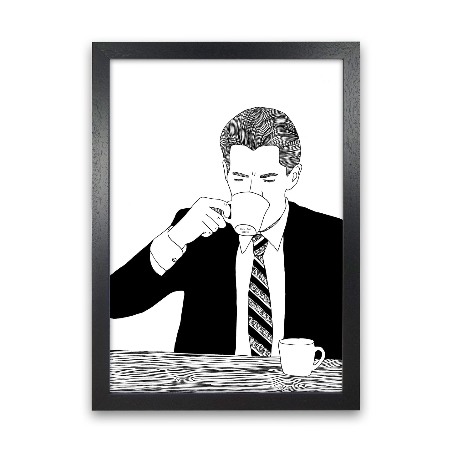 Agent Cooper Art Print by Carissa Tanton Black Grain