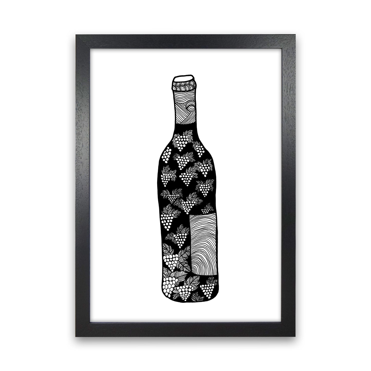 Wine Bottle Art Print by Carissa Tanton Black Grain