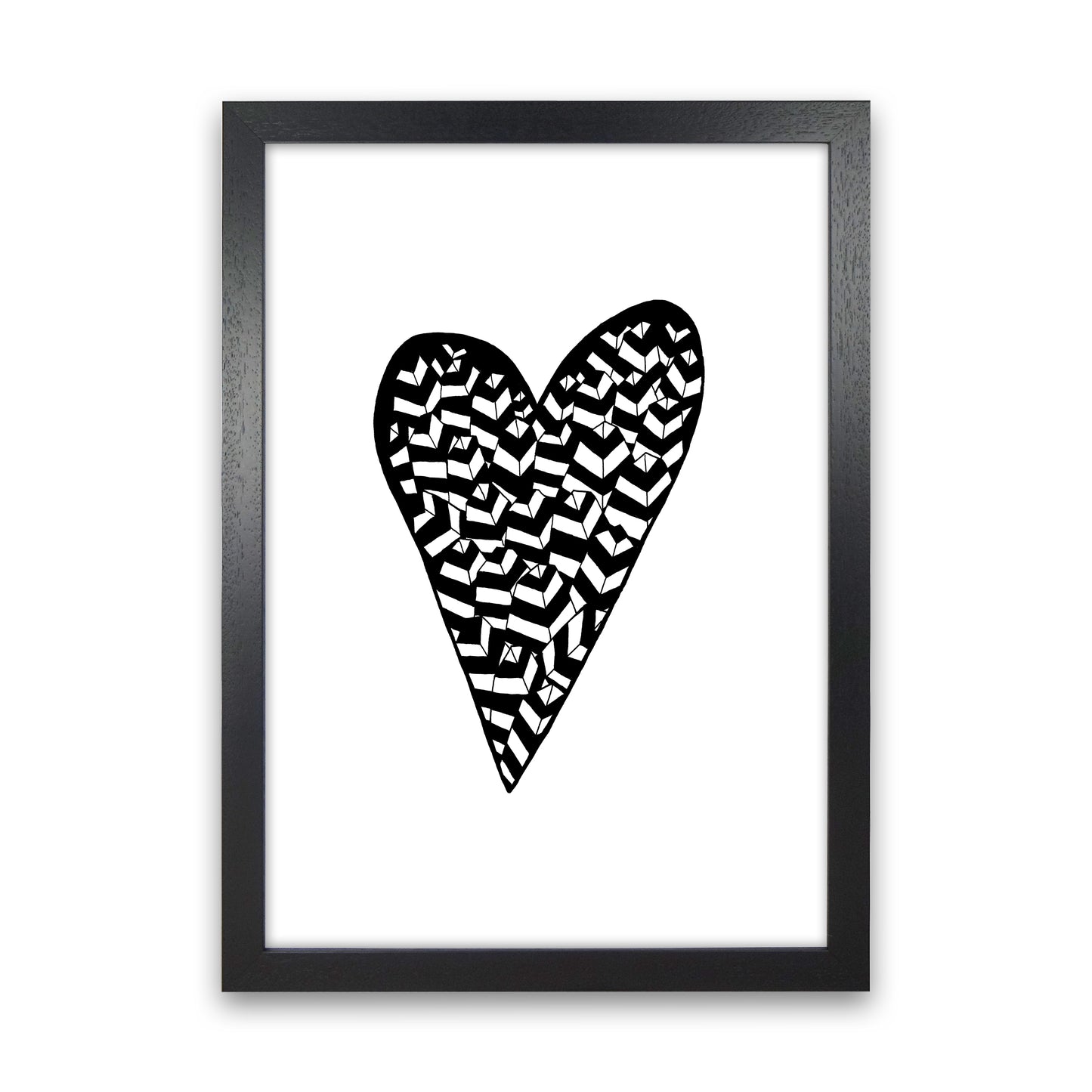 Leaf Heart Art Print by Carissa Tanton Black Grain