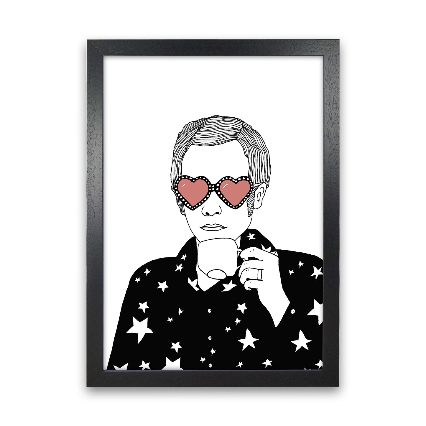 Elton John Art Print by Carissa Tanton Black Grain