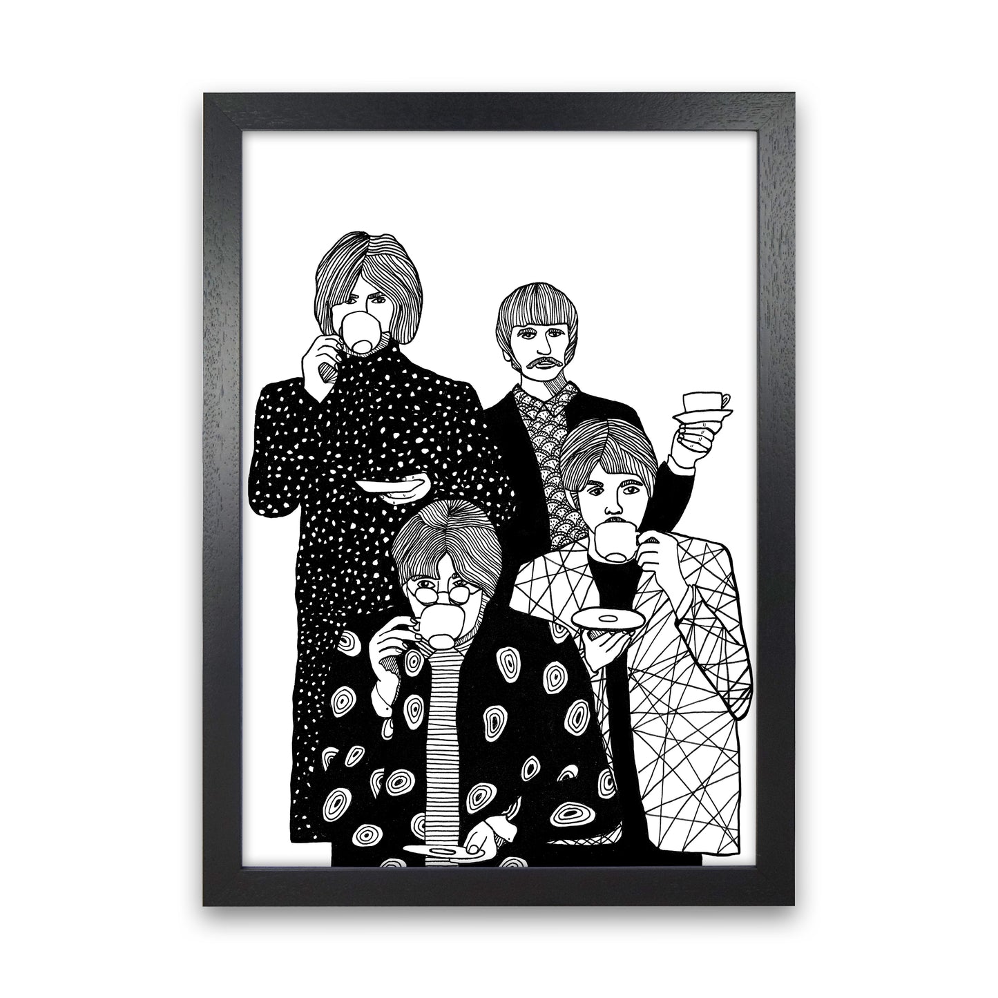 X Beatles Art Print by Carissa Tanton Black Grain