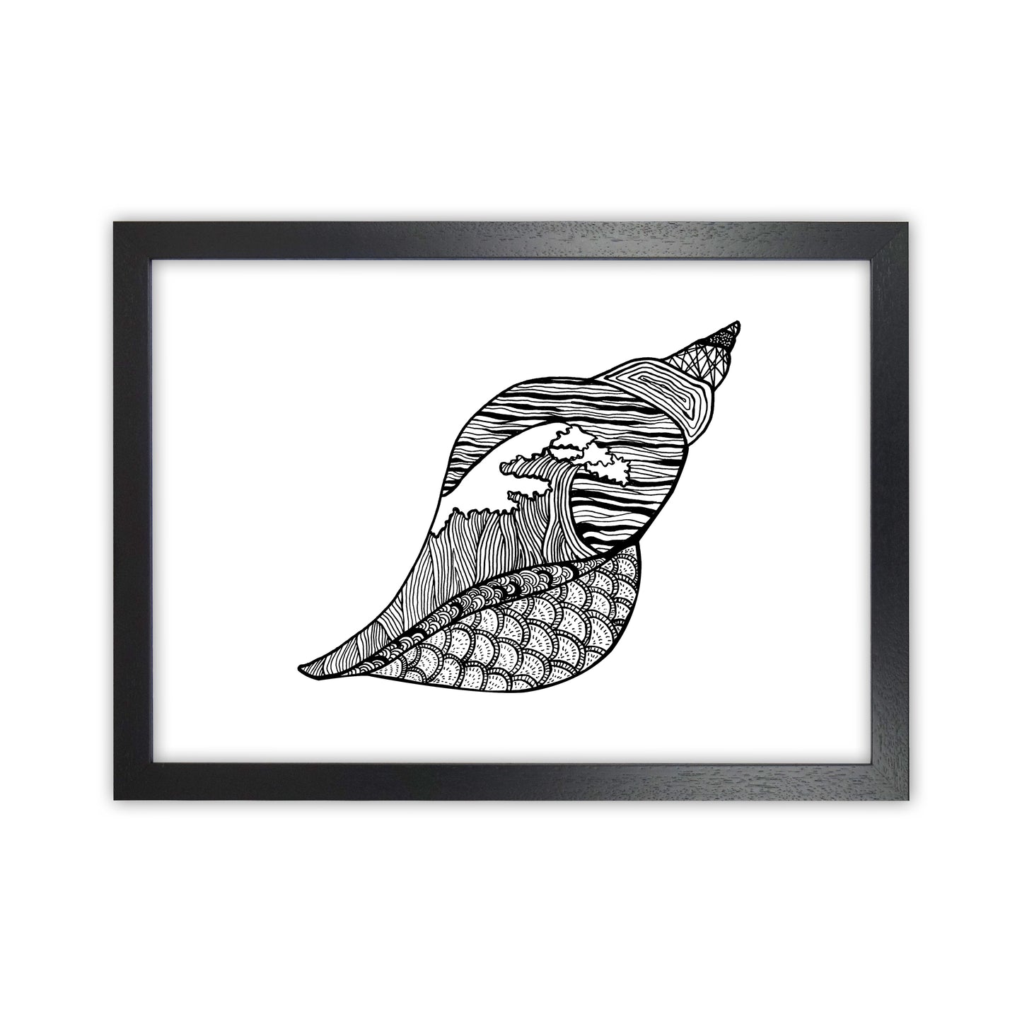 Shell Art Print by Carissa Tanton Black Grain