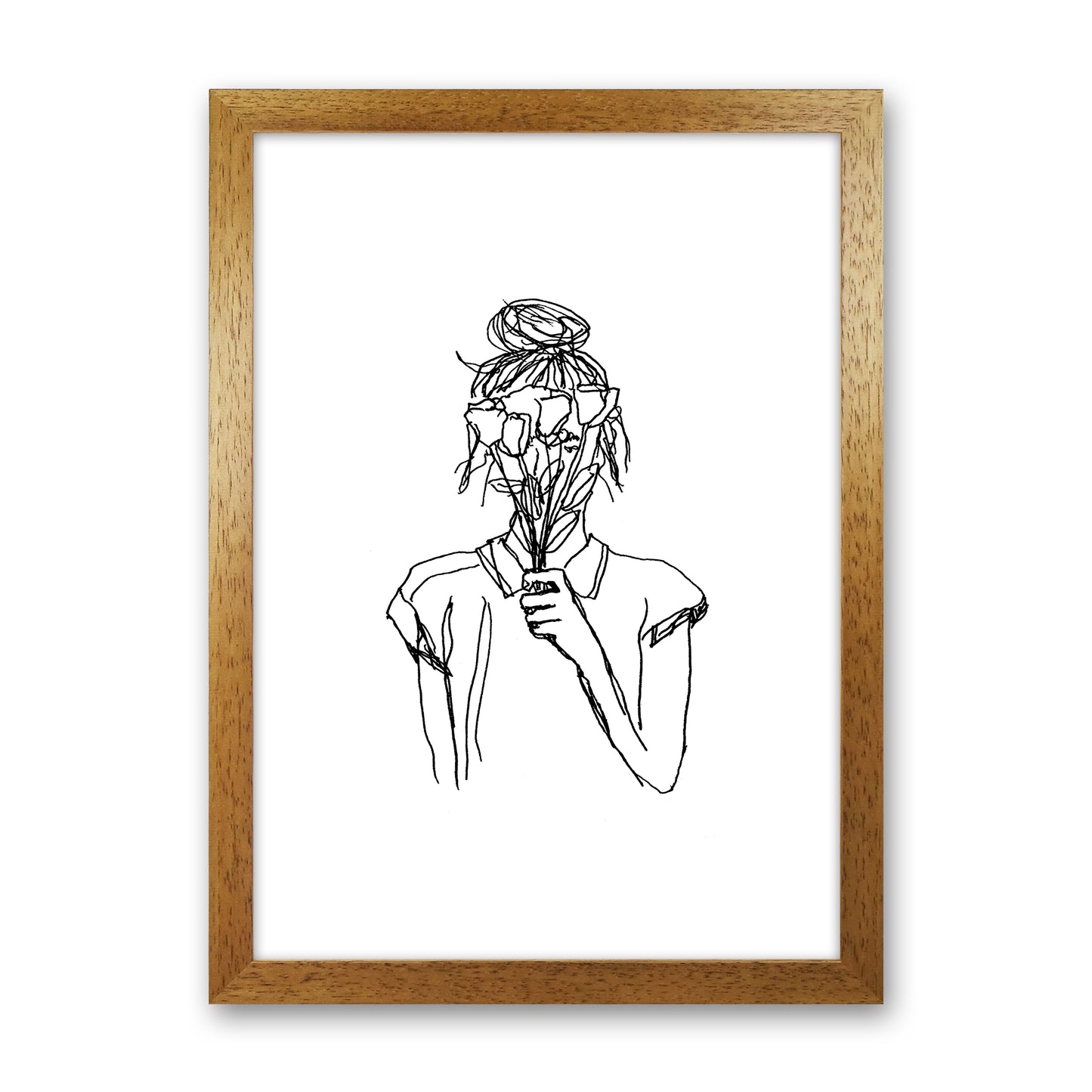Left Hand Flower Girl Art Print by Carissa Tanton Oak Grain