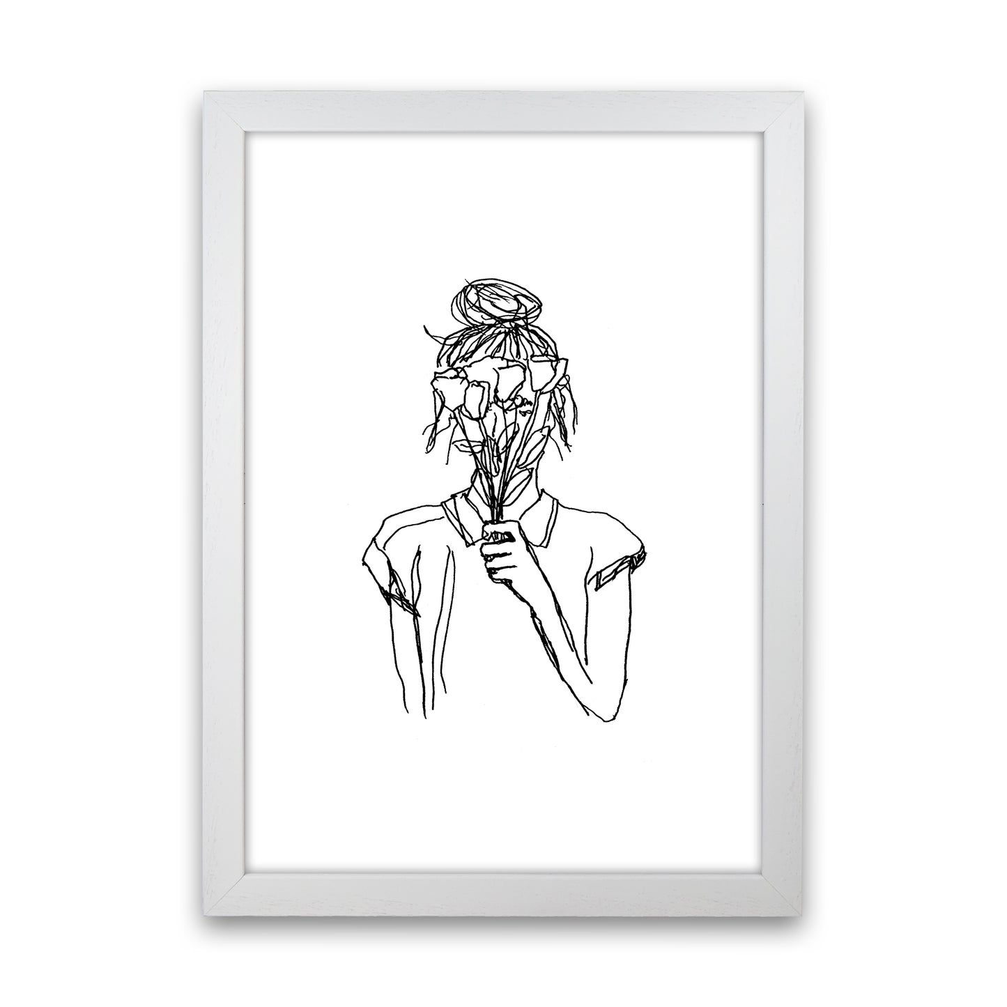 Left Hand Flower Girl Art Print by Carissa Tanton White Grain