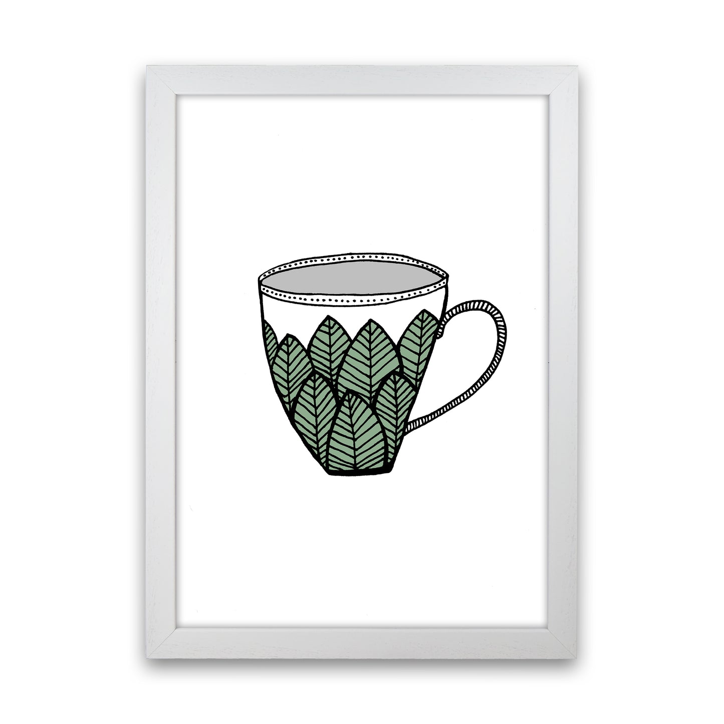 Teacup Leaves Art Print by Carissa Tanton White Grain