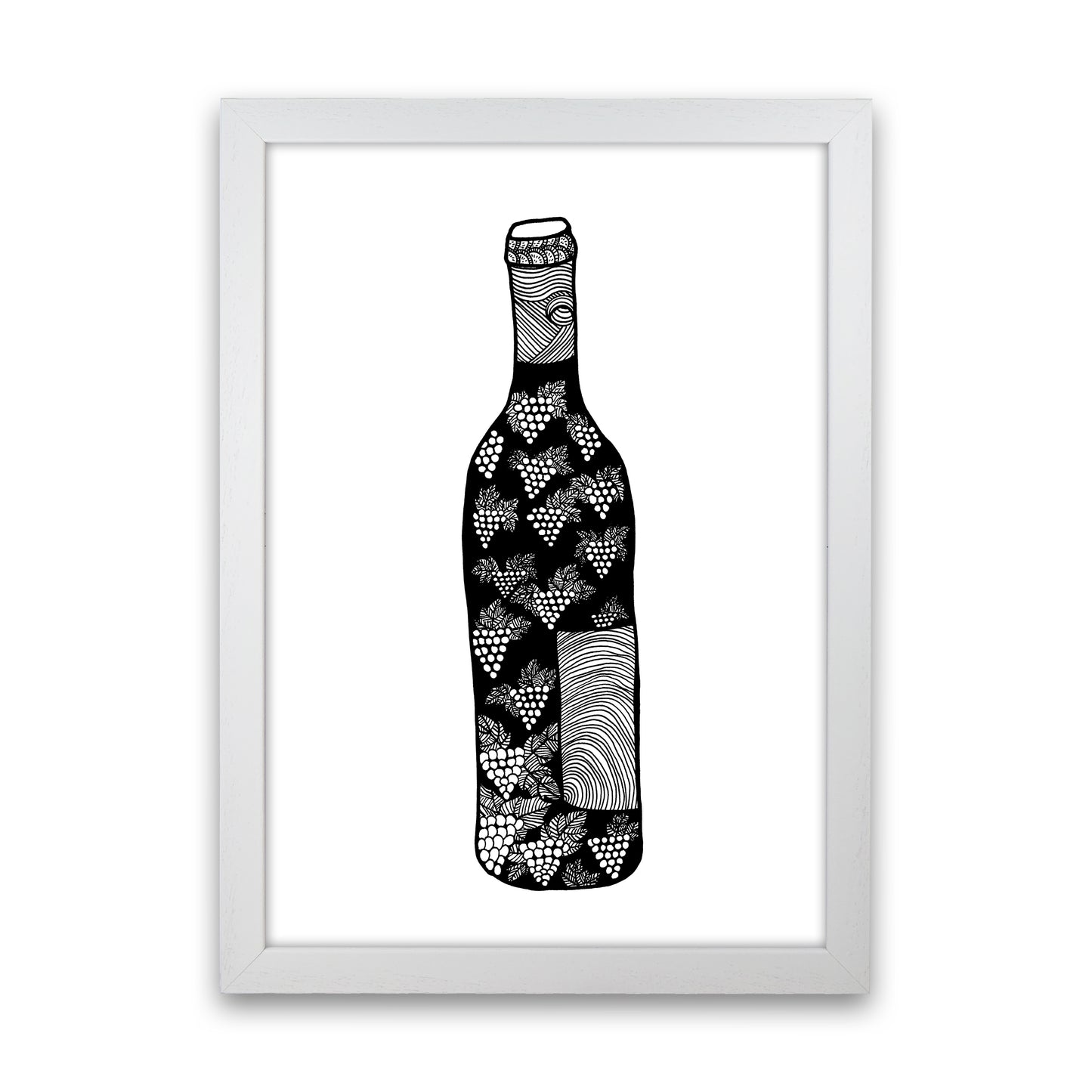 Wine Bottle Art Print by Carissa Tanton White Grain