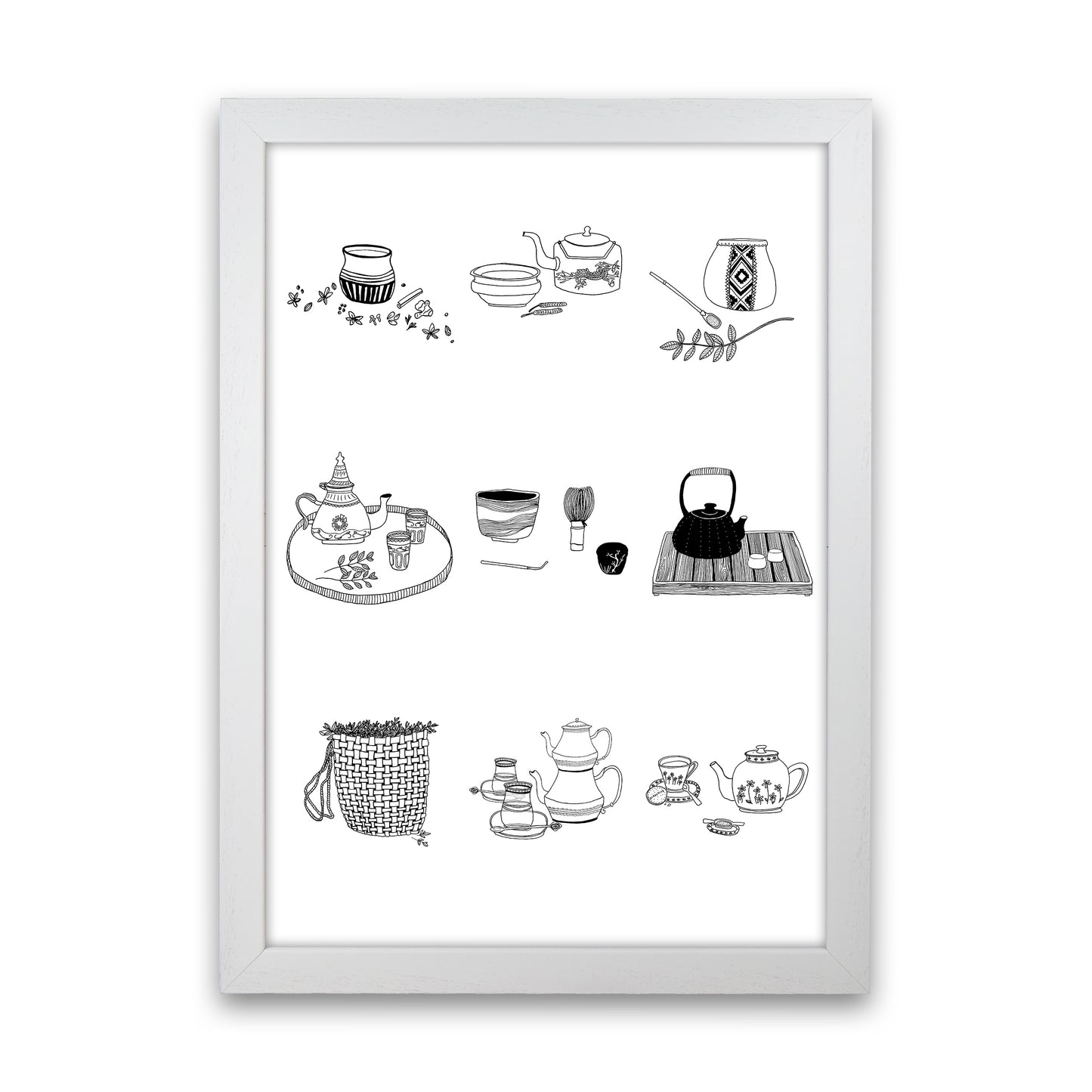 All Tea A3 Art Print by Carissa Tanton White Grain