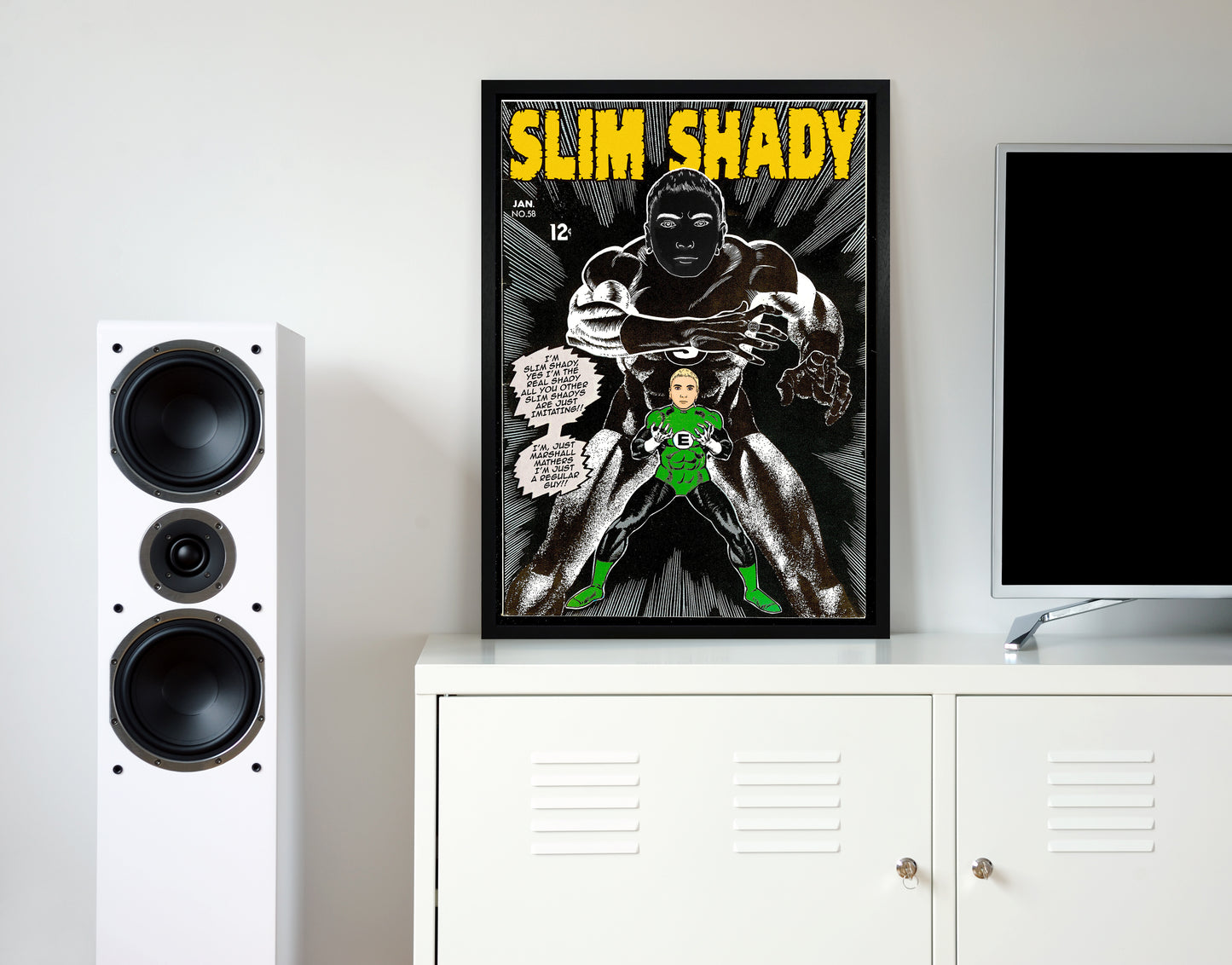 Eminem slim shady music poster framed wall art print