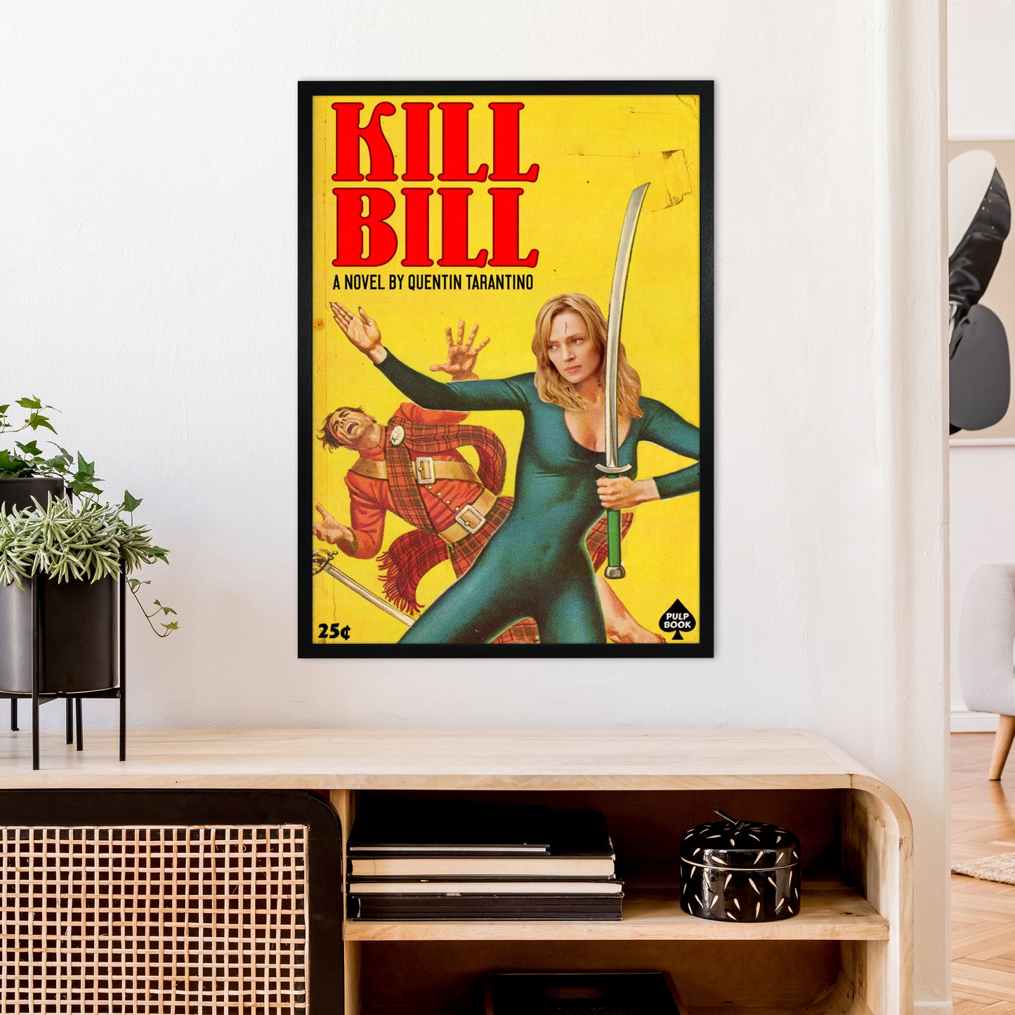 Kill Bill by David Redon Retro Movie Poster Framed Wall Art Print A1 White Frame