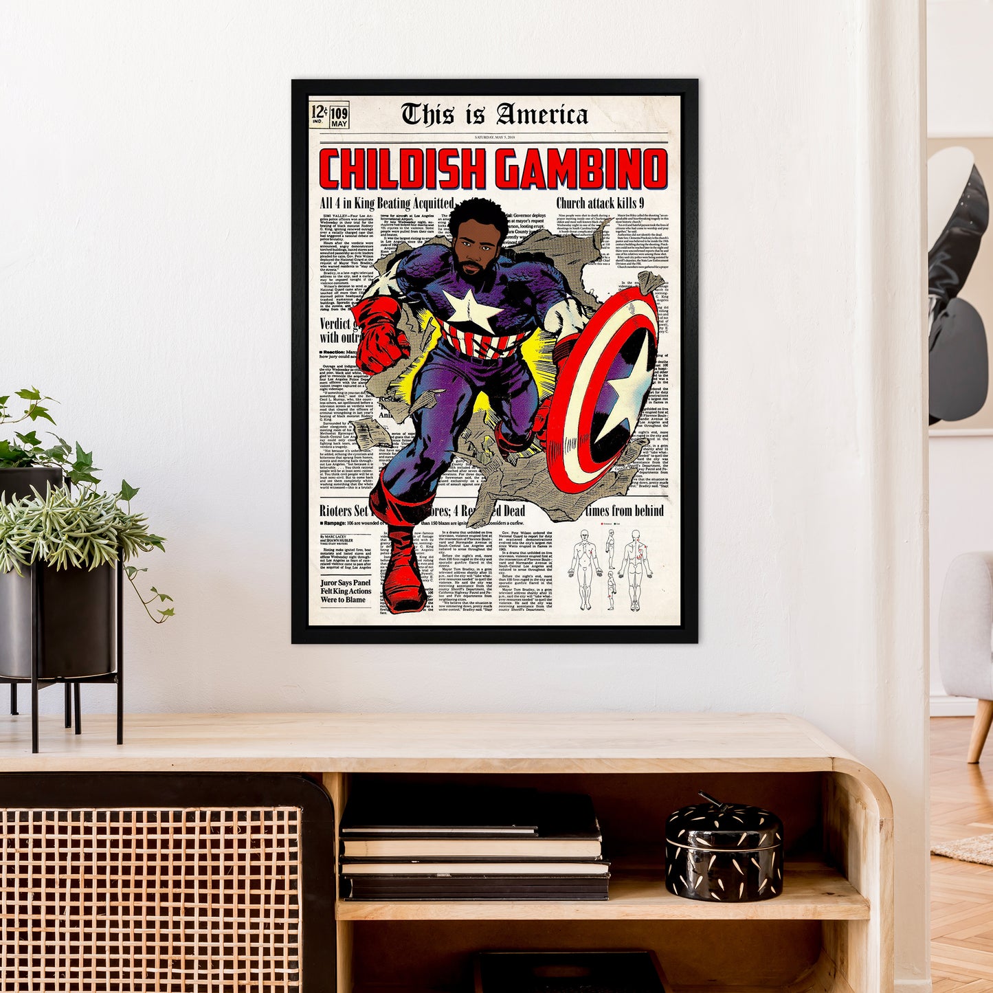 Childish by David Redon Retro Music Poster Framed Wall Art Print A1 White Frame
