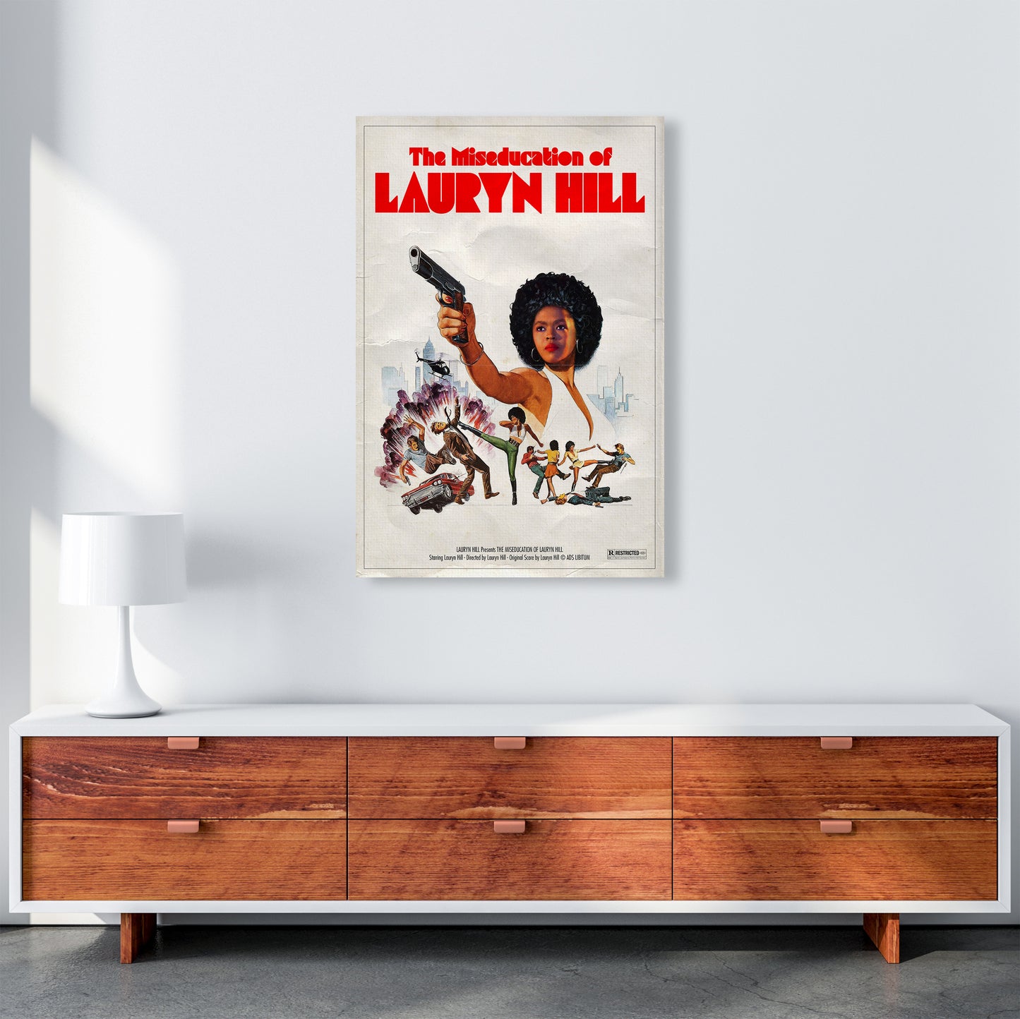 Miseducation of Lauryn Hill by David Redon Retro Music Poster Framed Wall Art Print A1 Canvas